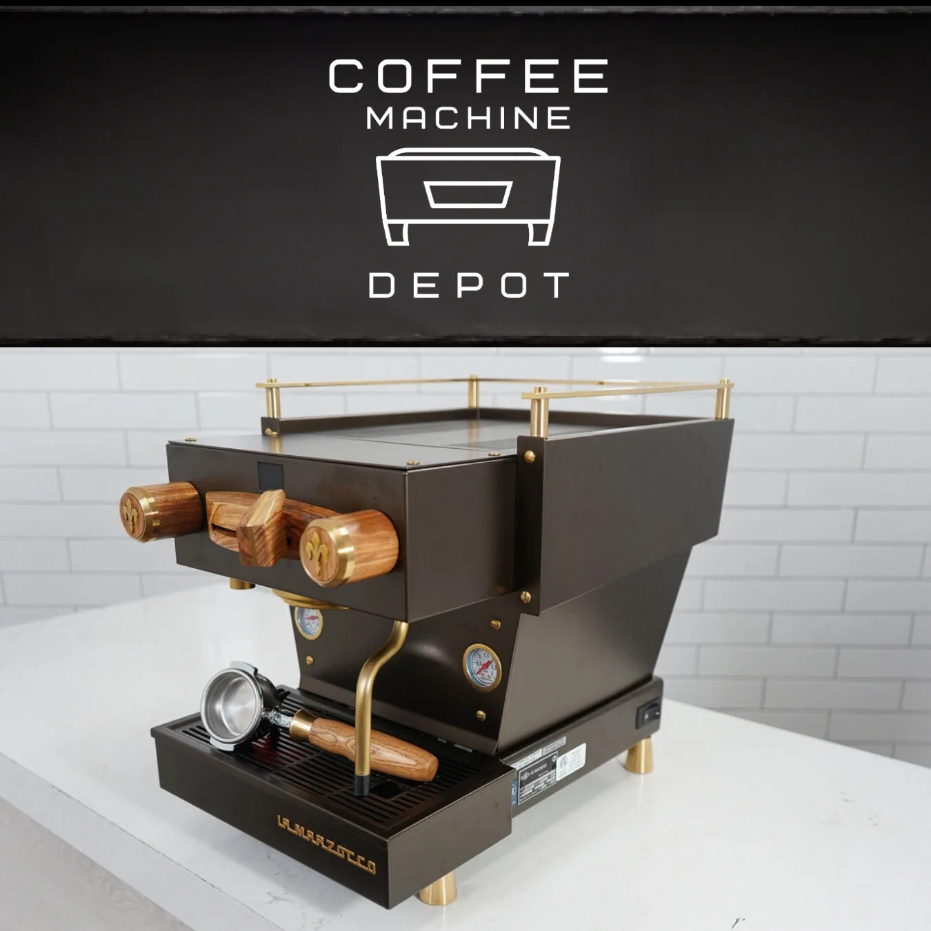 La Marzocco - Linea Mini R - Bronzo metallico personalizzato con legno zebrato e ottone - Macchina per espresso domestica