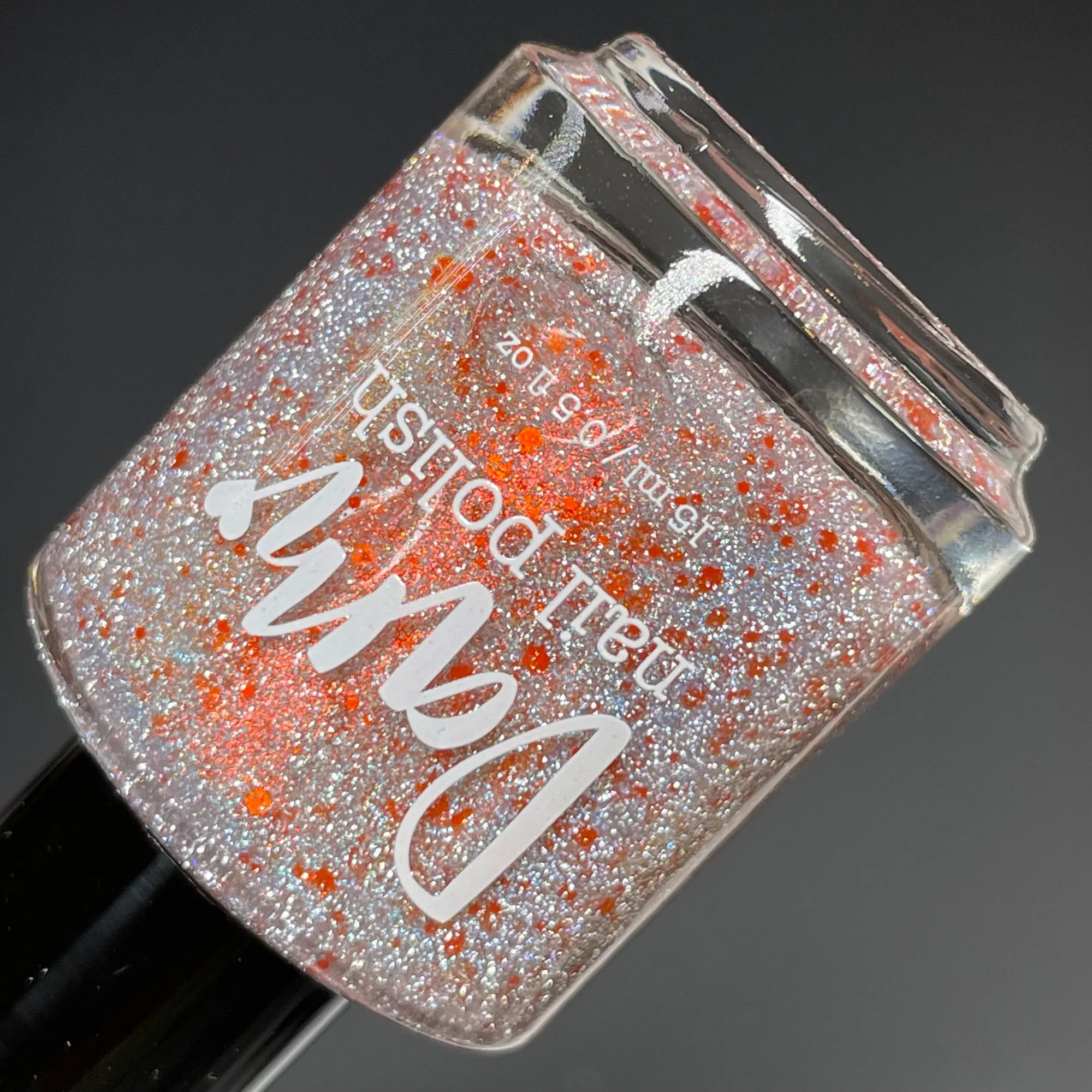 Soda Pop Lock and Drop It - Vernis à ongles pailleté argenté réfléchissant avec reflets orange - Collection Sugar Rush