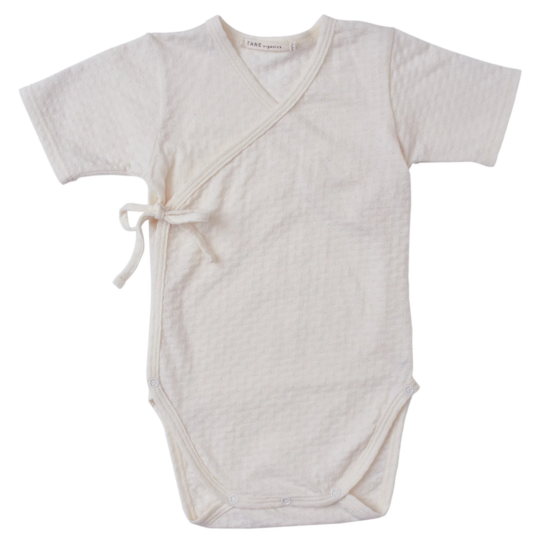 Pointelle Short Sleeved Kimono Onesie