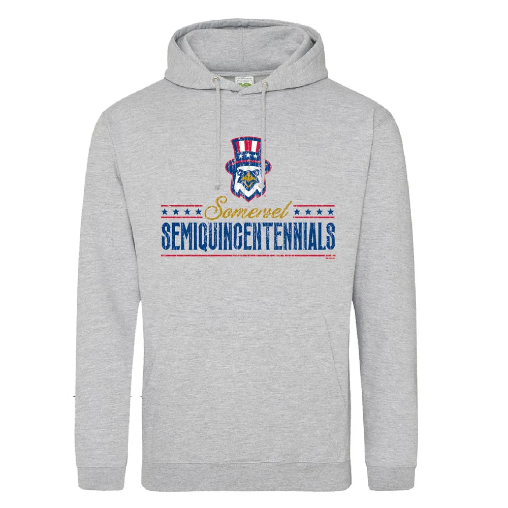 Somerset Patriots Adult Pullover Somerset Semiquincentennials Wordmark Eagle Hooded Sweatshirt