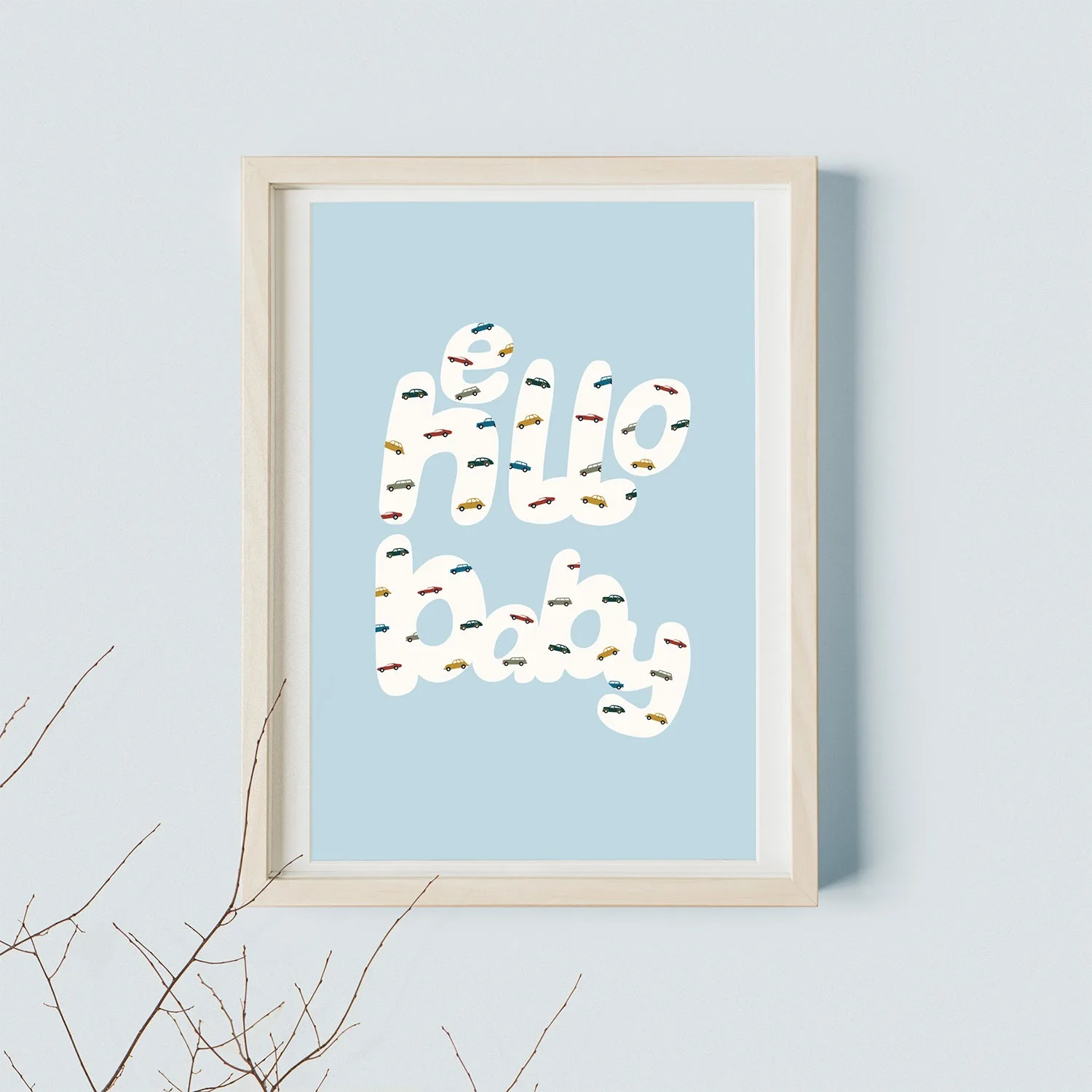 Hello Baby Boy Art Print Poster