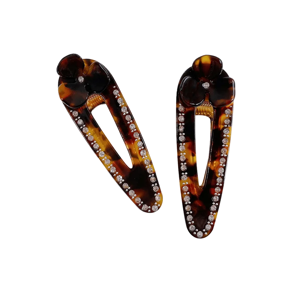 CORA clip in Floral Crystal Tortoiseshell