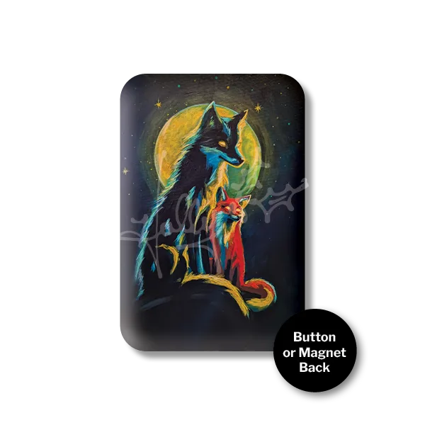 "Fox & Wolf No. 1" Magnet or Button