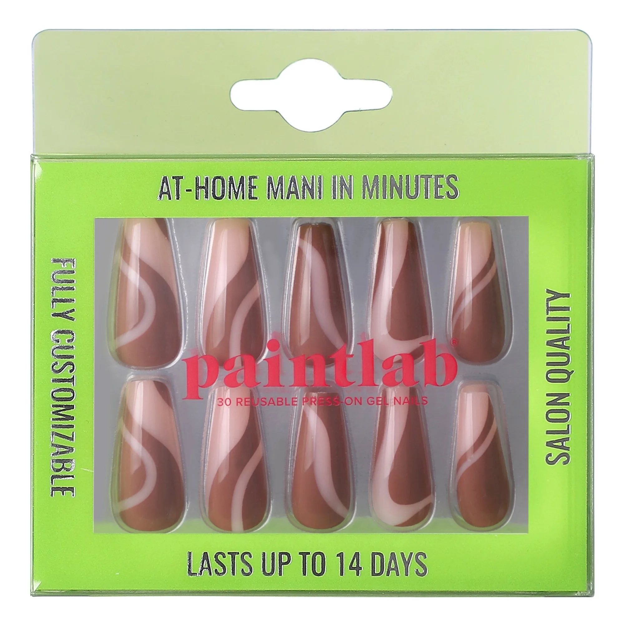 Latte Coffin Sleek Press-On Nails