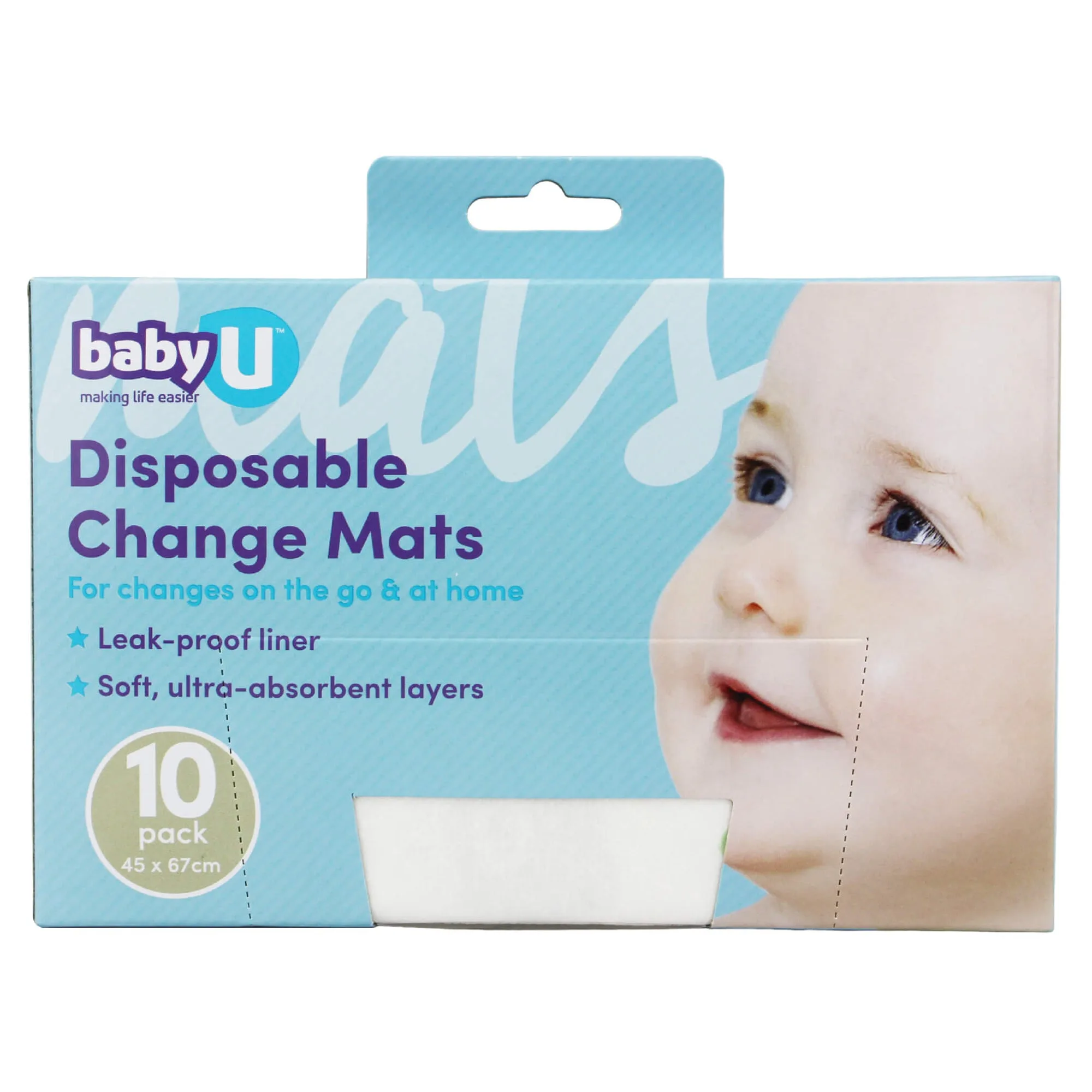 babyU Disposable Change Mats 10 Pack