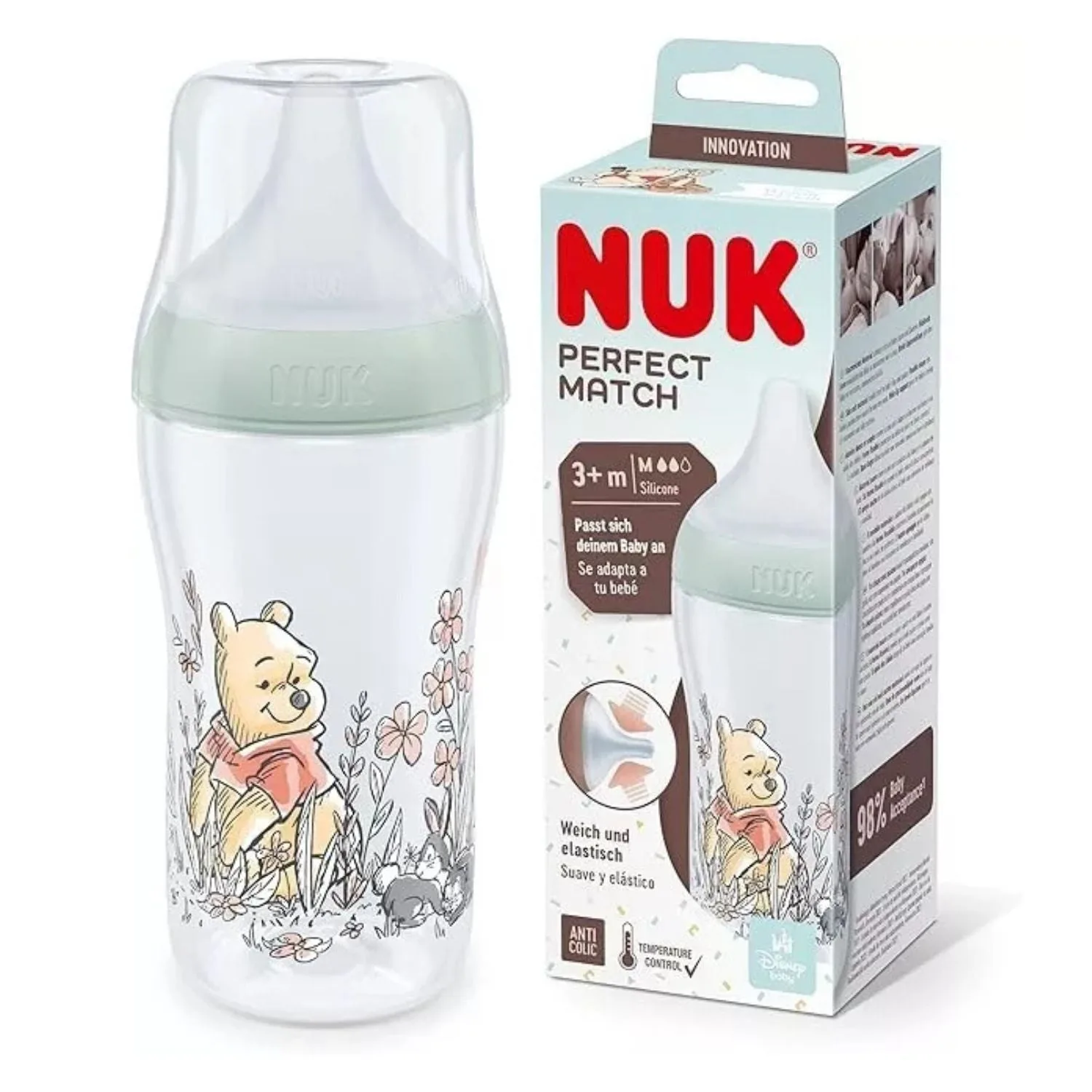 Nuk PP bottle Perfect Match 260ml silicone teat size M Winnie The Pooh