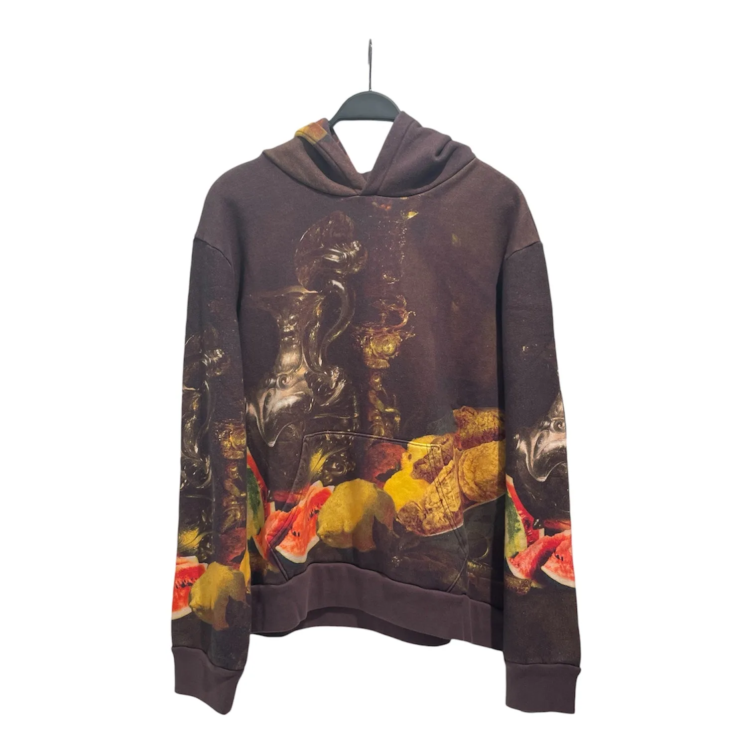 DENIM TEARS/Felpa con cappuccio/XL/Stampa integrale/Cotone/Marrone/Baroque still fruit pic AOP