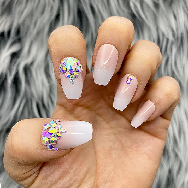 Dazzle Bella Ombre Crystal Accent Coffin Nail Set