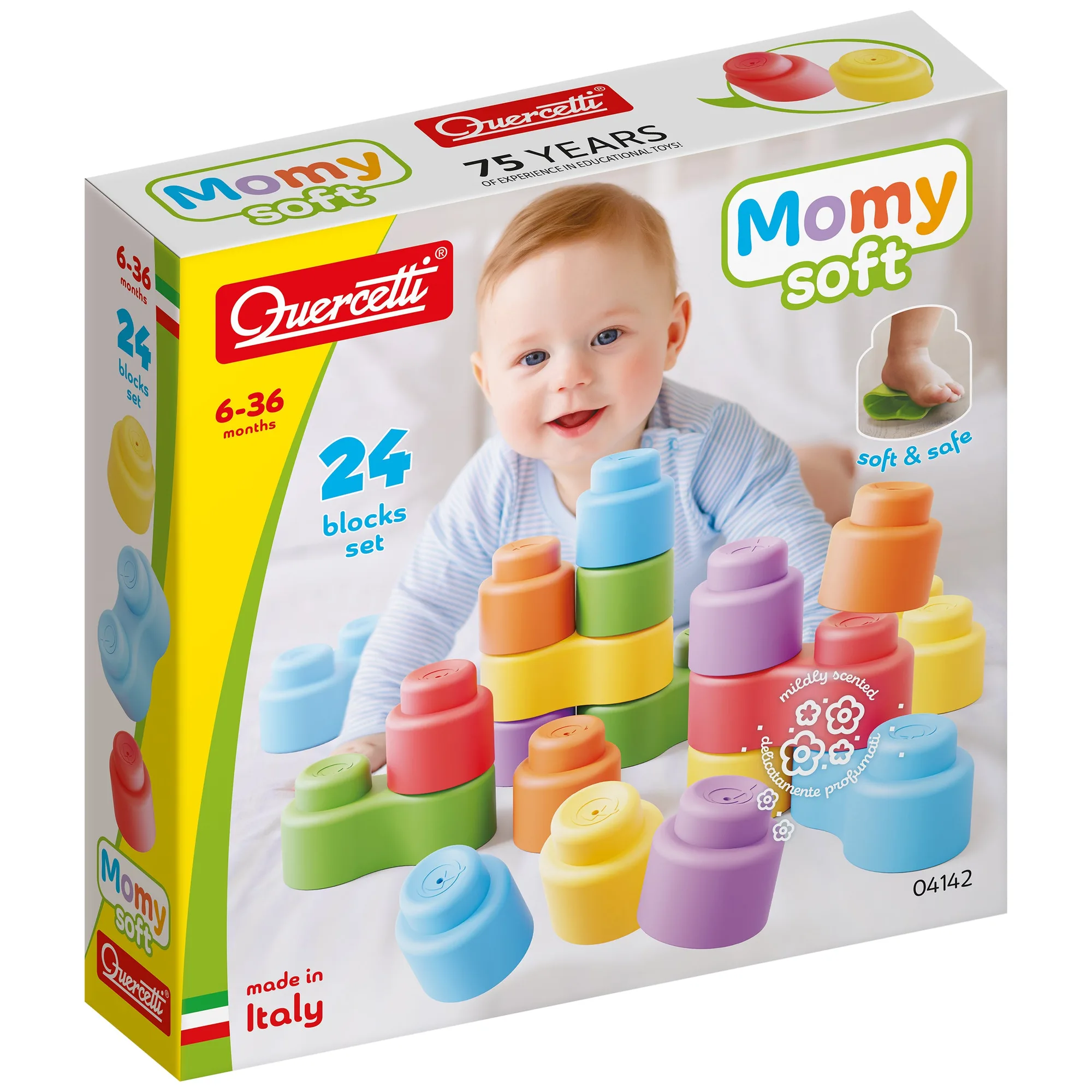 Momy Soft 24 piezas: Gran set de bloques sensoriales para bebés
