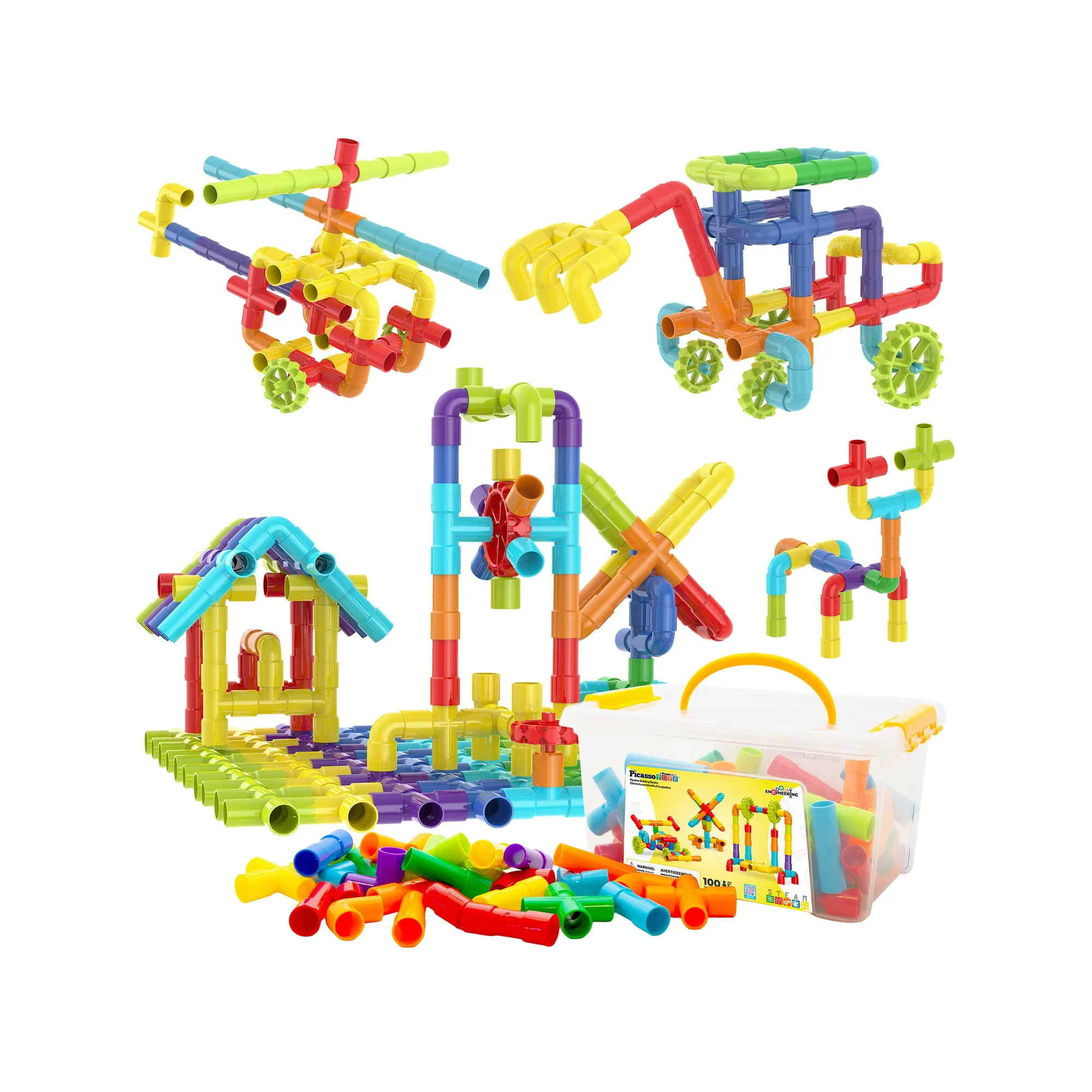 Set de construction de tuyaux PicassoTiles 100 pièces : Que pouvez-vous construire ?