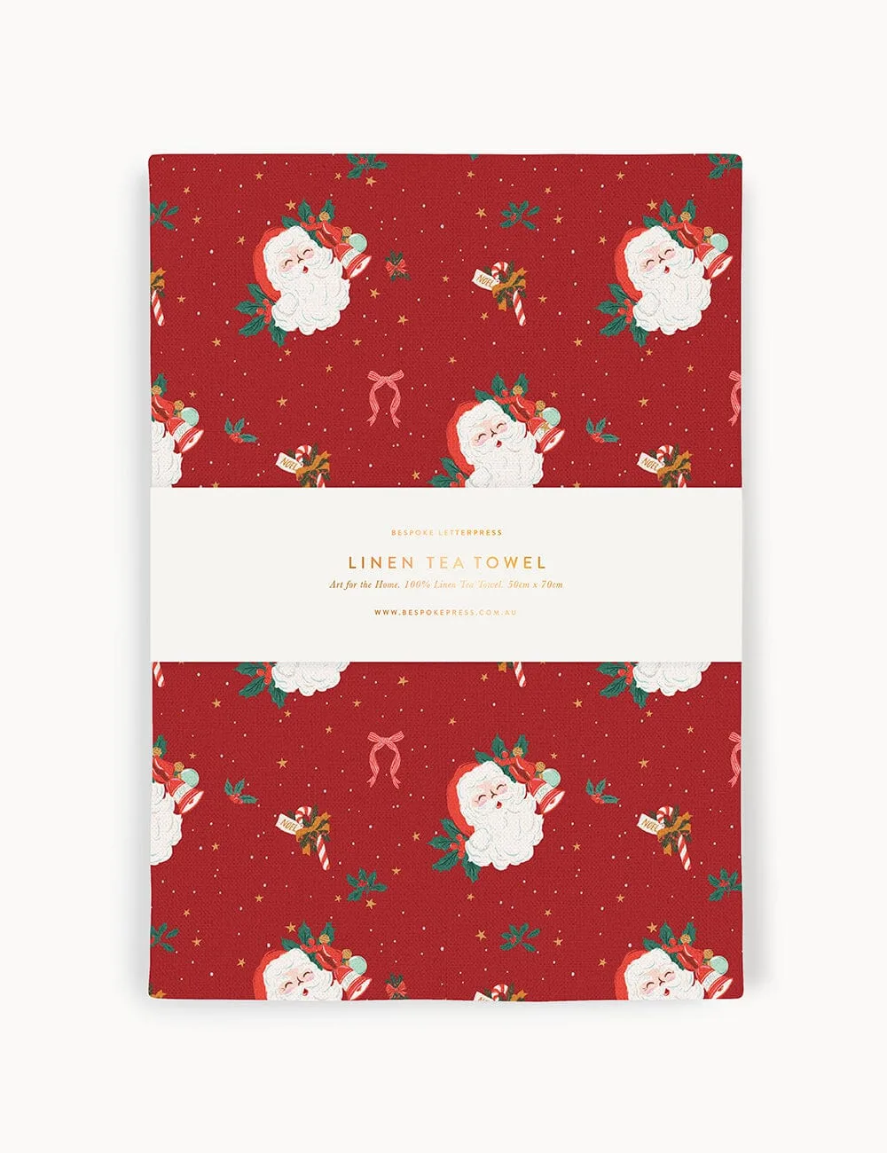 Jingle Bells 100% Linen Tea Towel