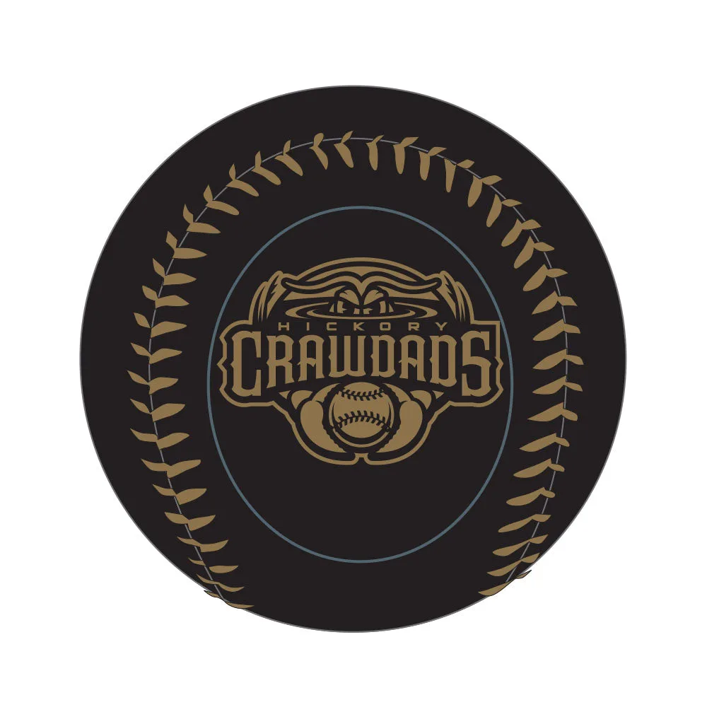 Hickory Crawdads Black Matte Rawlings Baseball