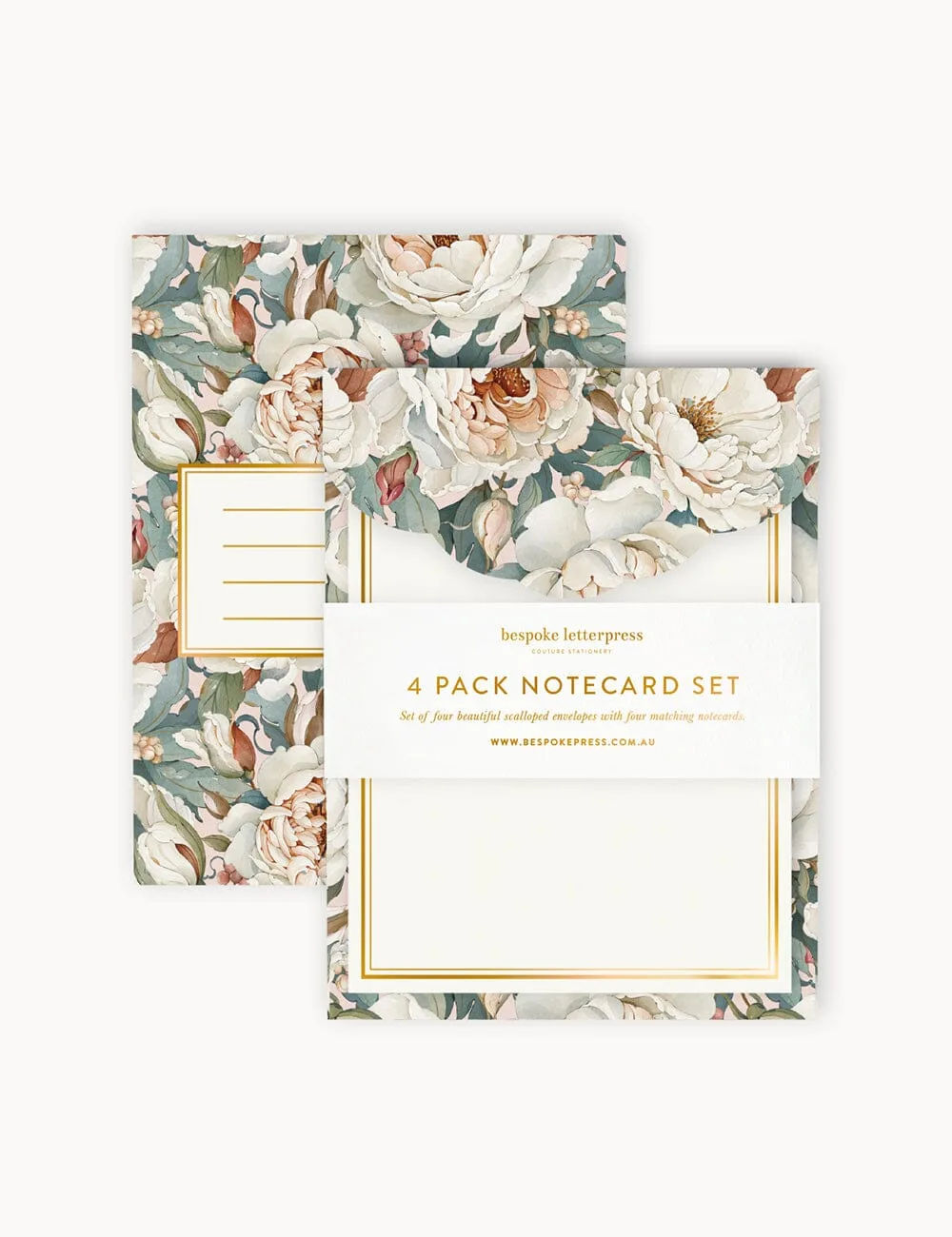 Heritage Roses 4pk Notecard Set