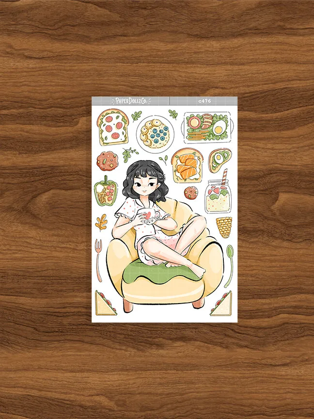 Healthy Breakfast Club-stickers vs. andere food-sets