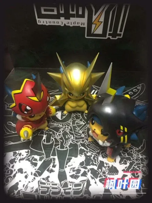 3CM & 8CM Fladramon, Lighdramon & Magnamon Cosplay Pikachu – Pokemon Digimon Resin Statue – FYY Studios