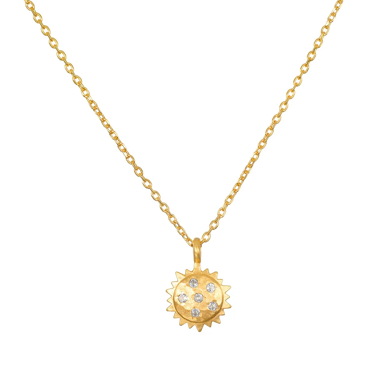 Collier soleil en topaze blanche Vitalité Ardente