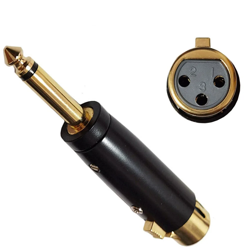 Gebruik van 6,35mm TS Mono naar XLR Female-adapter voor microfoon