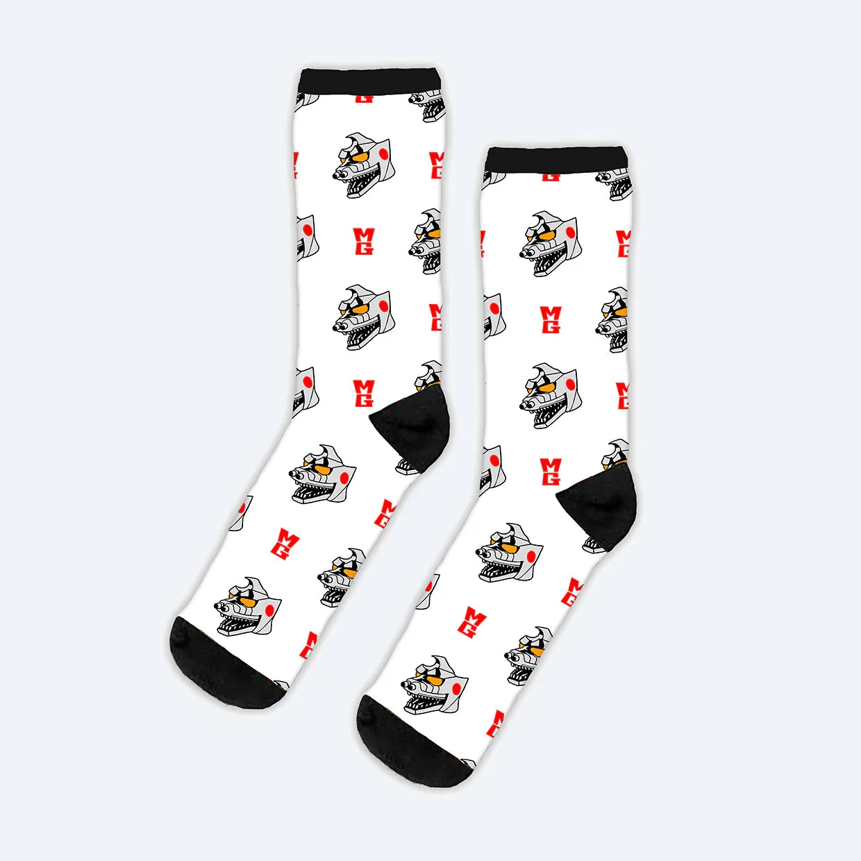 Mechagodzilla White/Black Socks