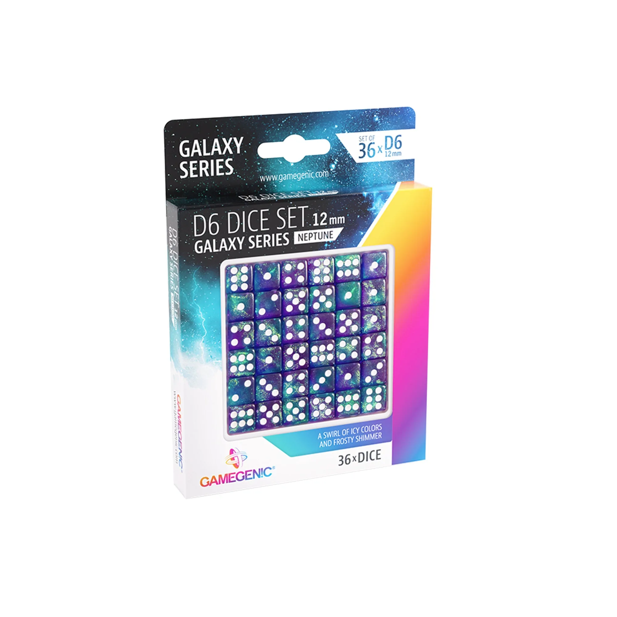 Galaxy Series - Neptune - D6 주사위 세트 12 mm (36개)