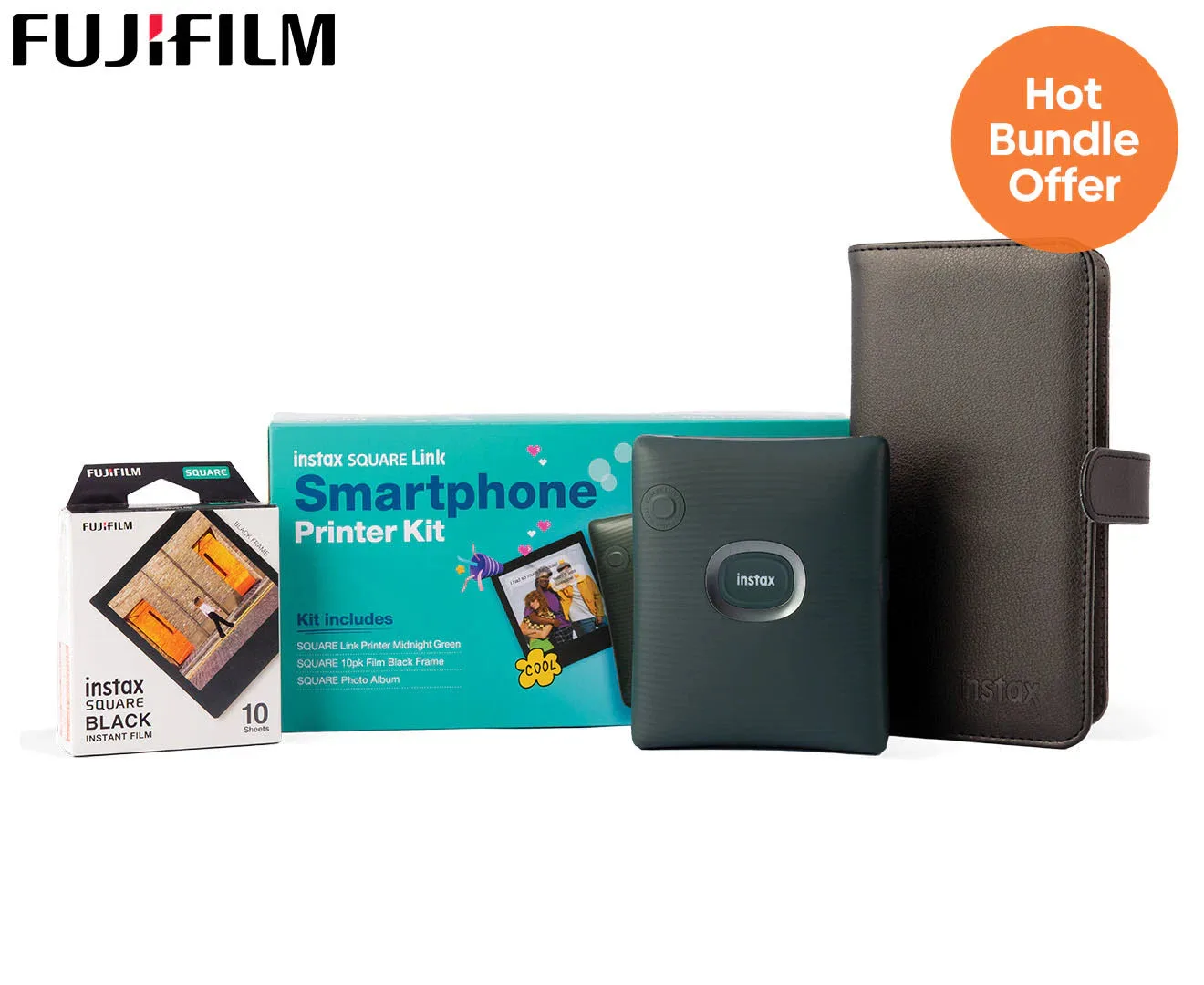 Instax Square Link Smartphone Printer Kit - Midnight Green