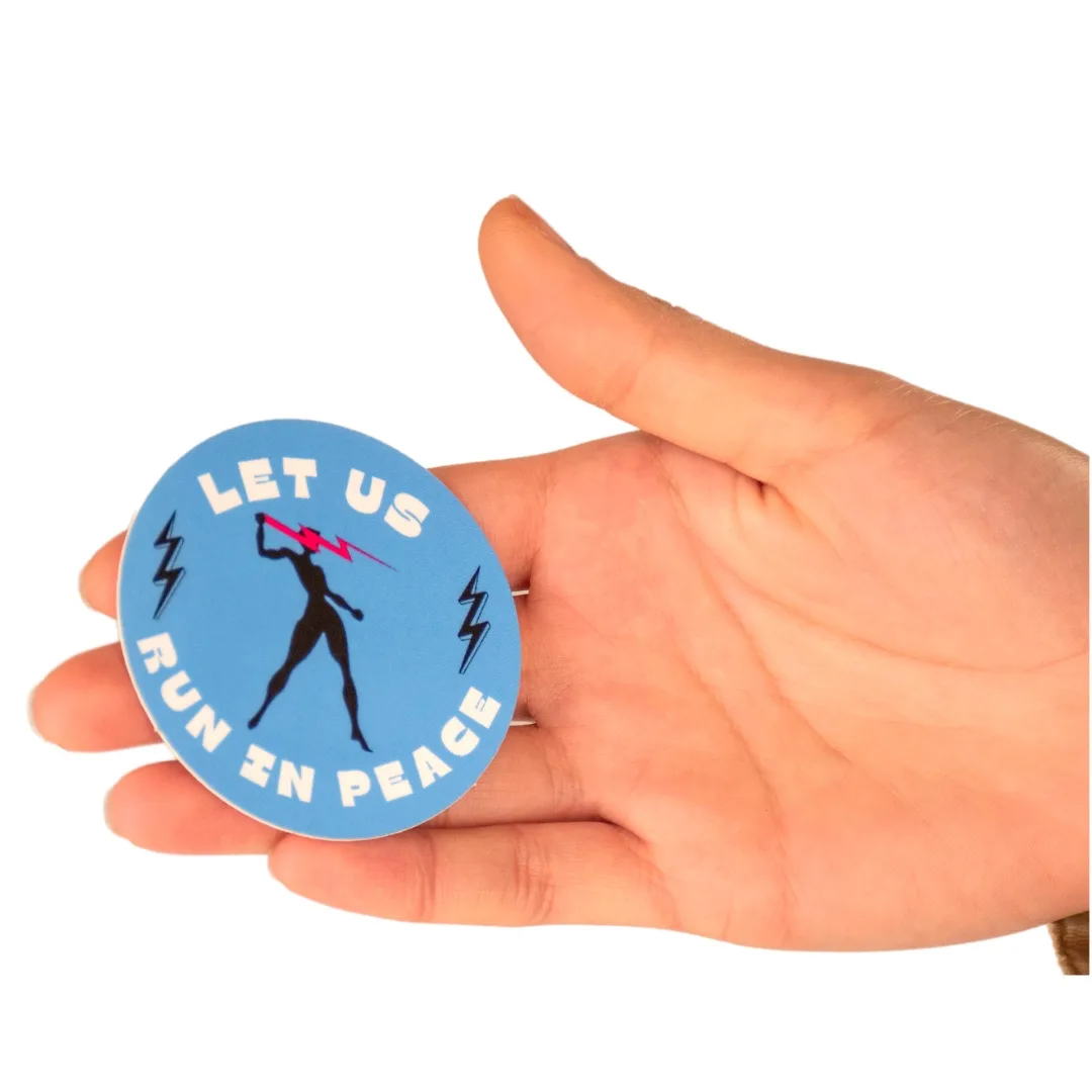 Run In Peace Sticker - Runner 2.5 Inch Sticker
