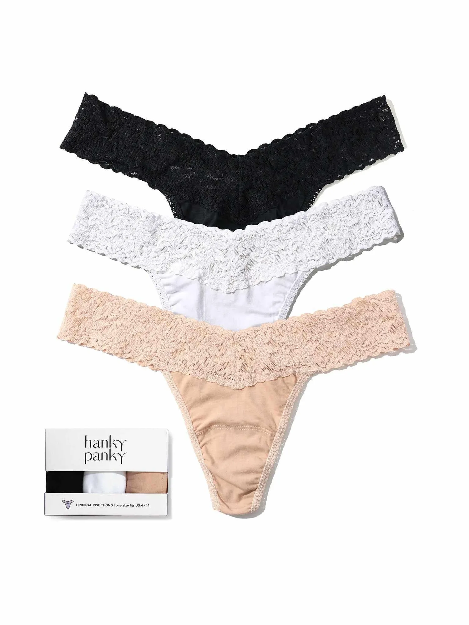 3 Pack Supima® Cotton Original Rise Thongs Black/White/Chai