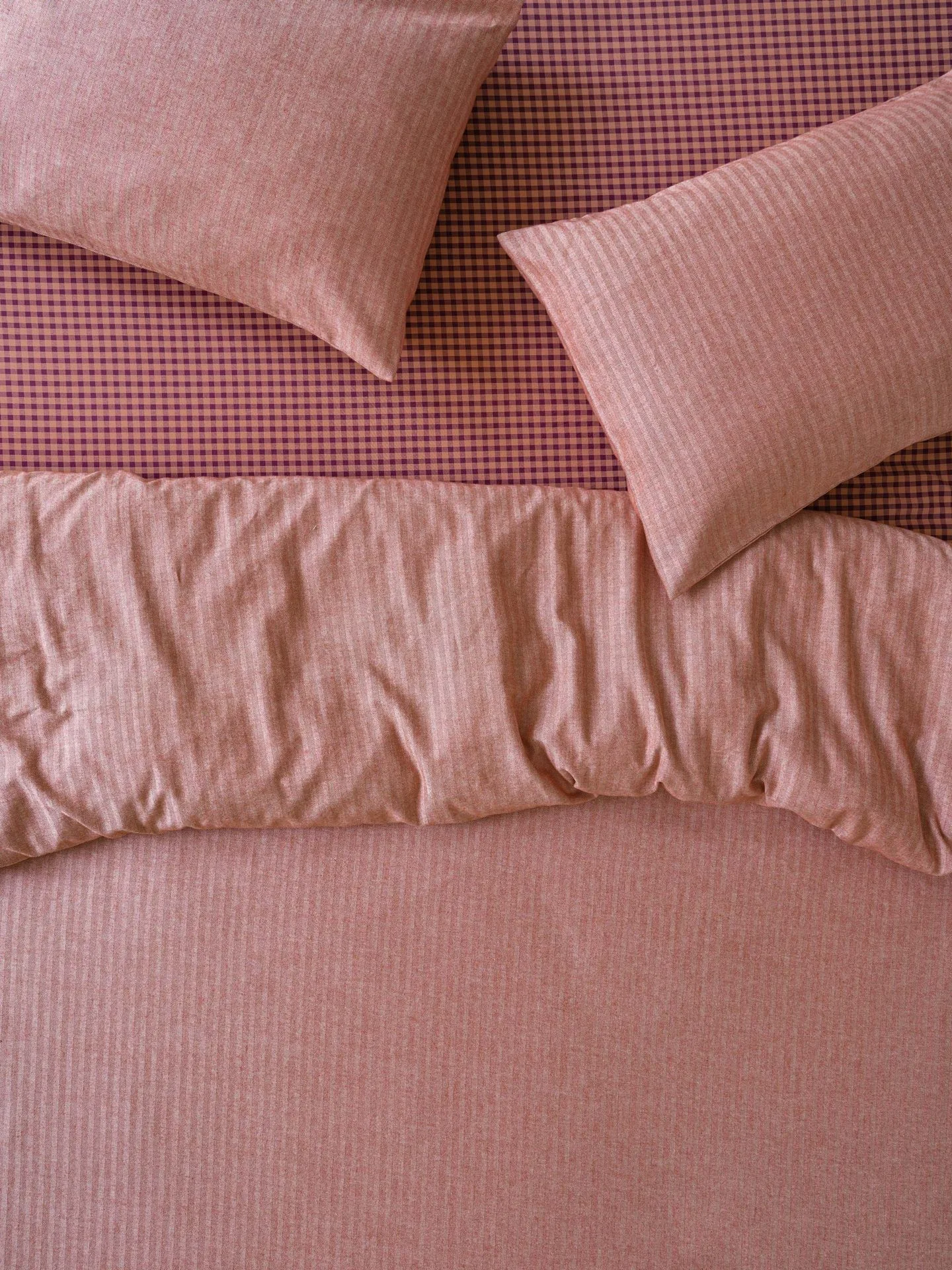 Auburn Red Herringbone Brushed Cotton Duvet Cover