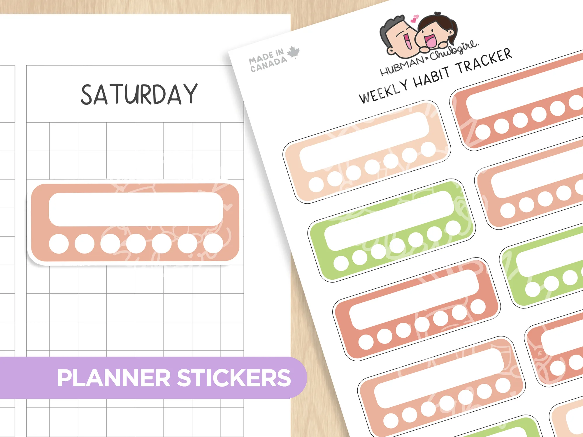 Weekly Habit Tracker - Just Peachy Theme Palette