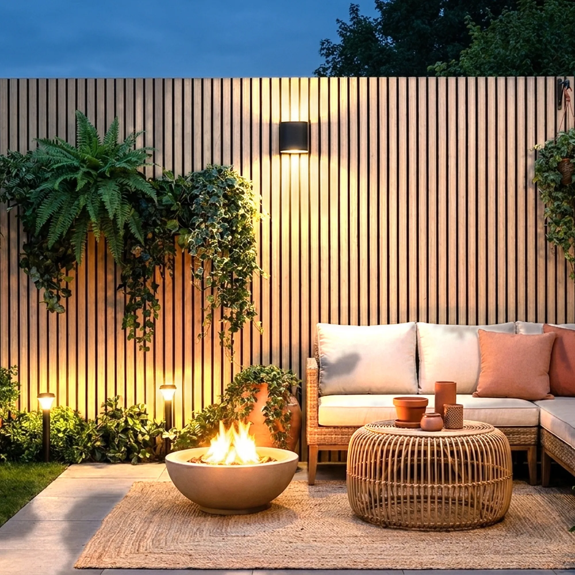 Panel de Pared Exterior Abedul 94.5" | Jardín | Veta de Madera 3D (2 Paneles por Caja)