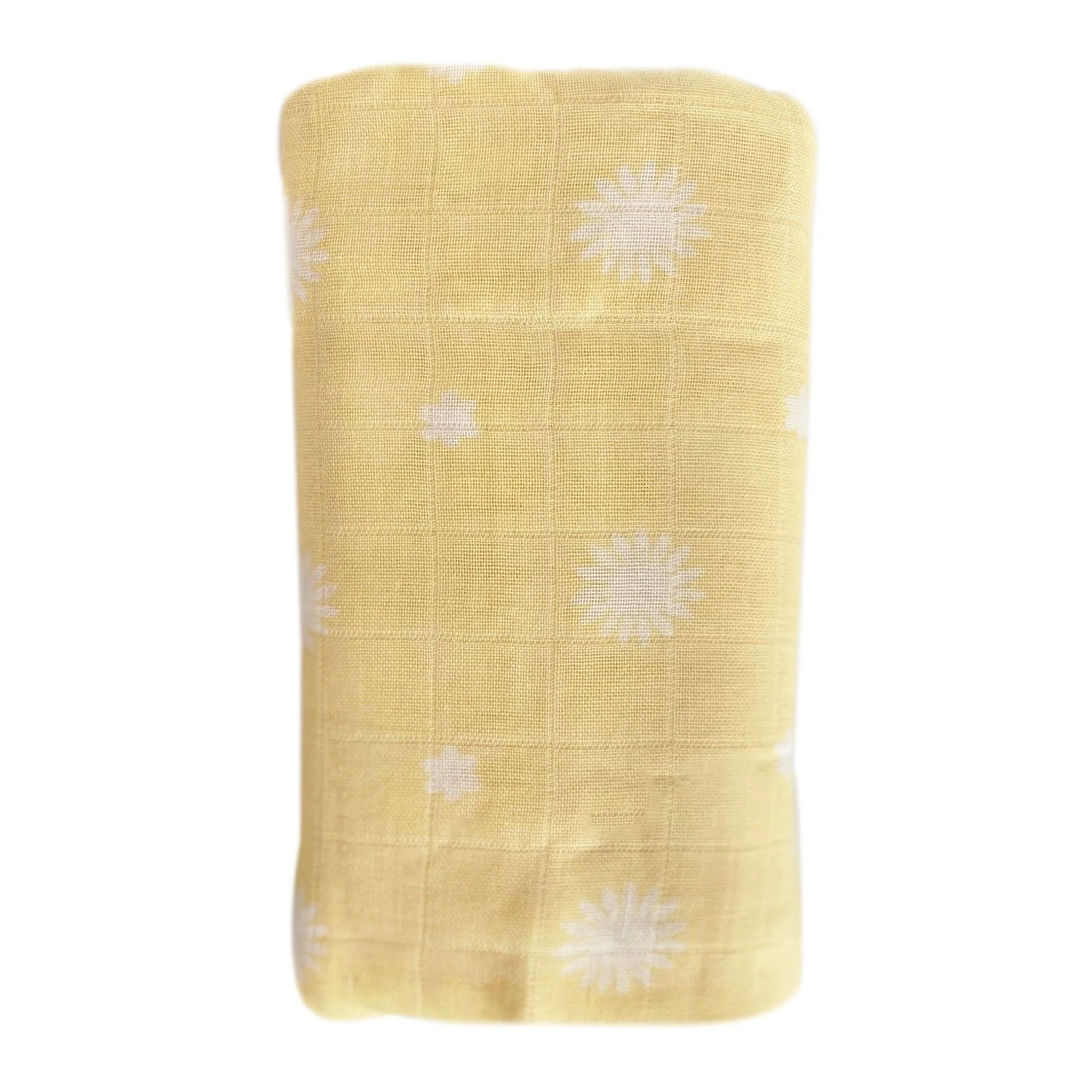 Bamboo + Cotton Muslin Swaddle Wrap | Lemon - Daisy Print