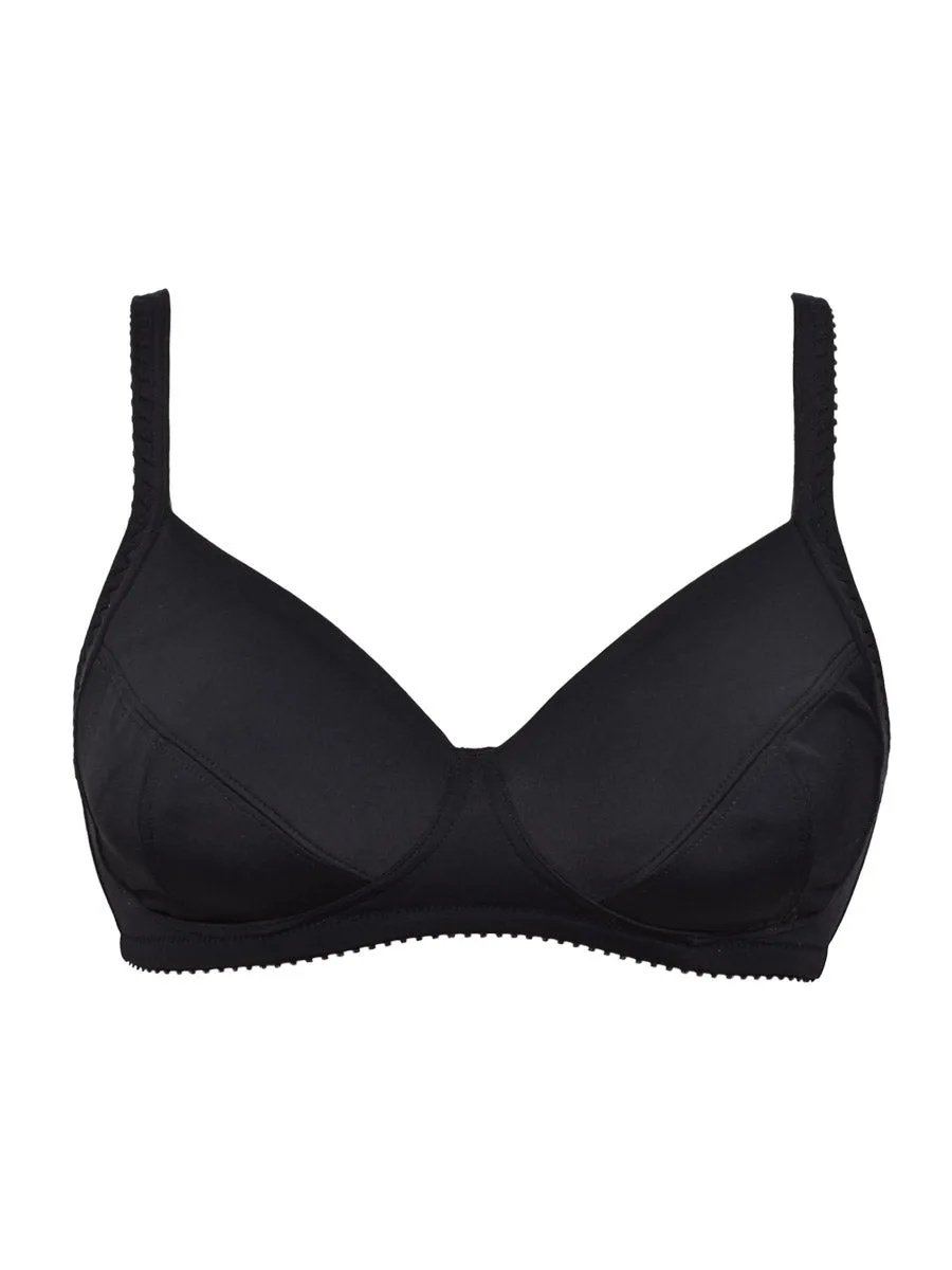 Reggiseno francese, foderato in cotone, senza ferretto - NERO - 960