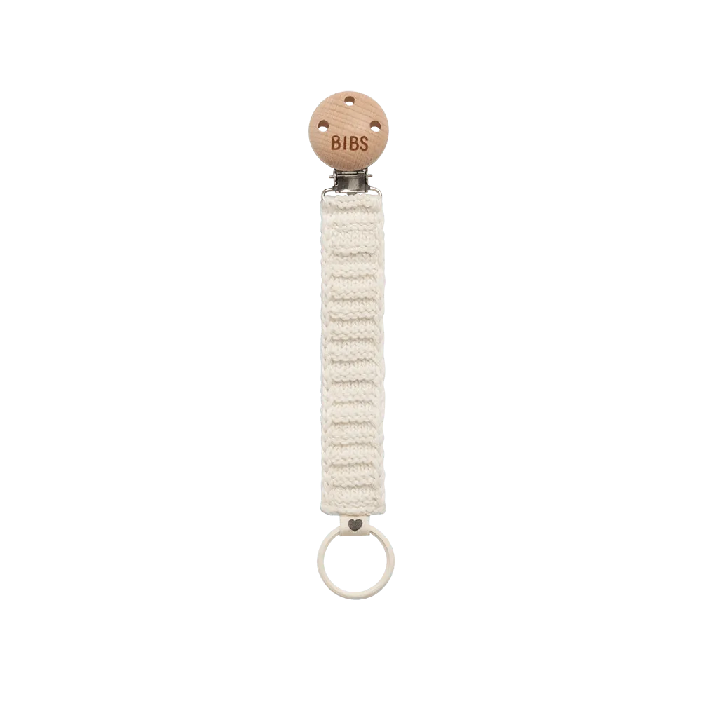 Pacifier Clip Knitted - Ivory