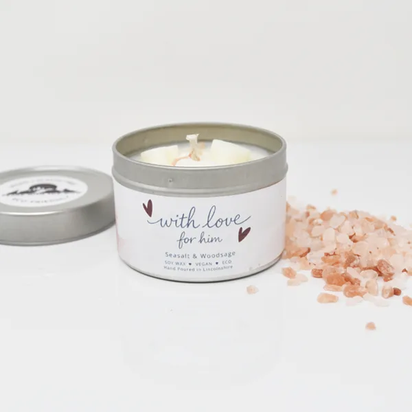 Sea Salt & Wood Sage Soy Wax Candle – 100ml