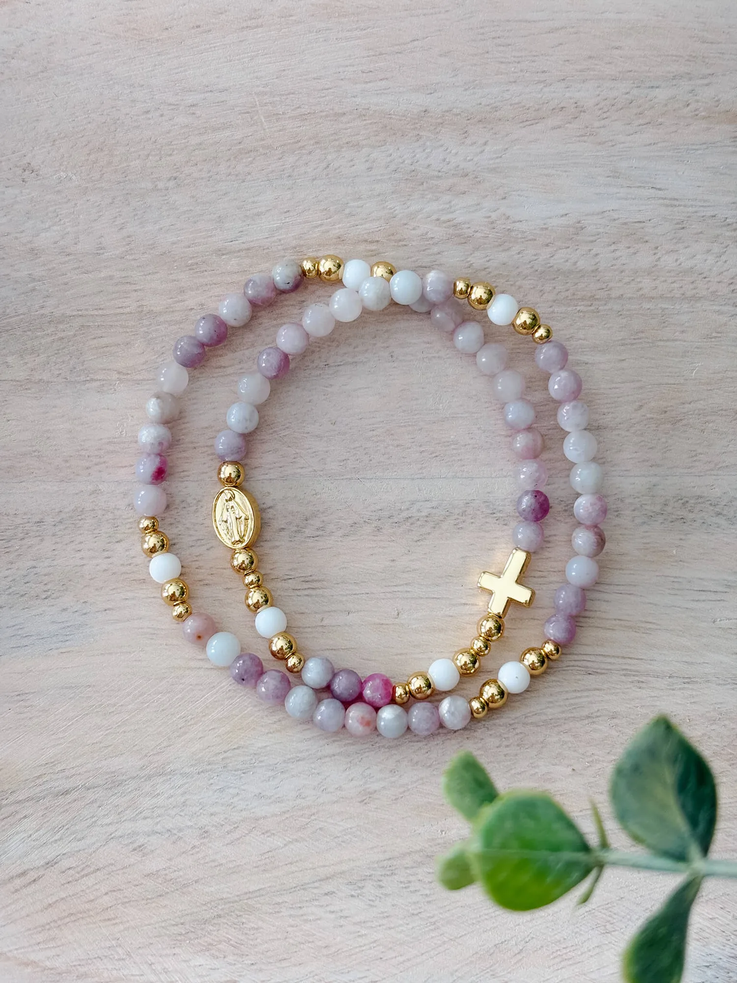 Flieder zartes Wickelrosenkranz-Armband