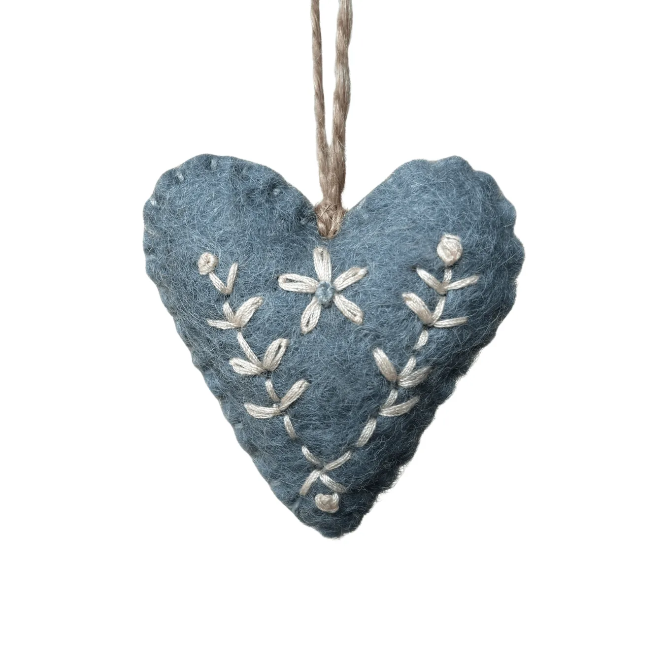 East of India Filzbesticktes Herz – Blau