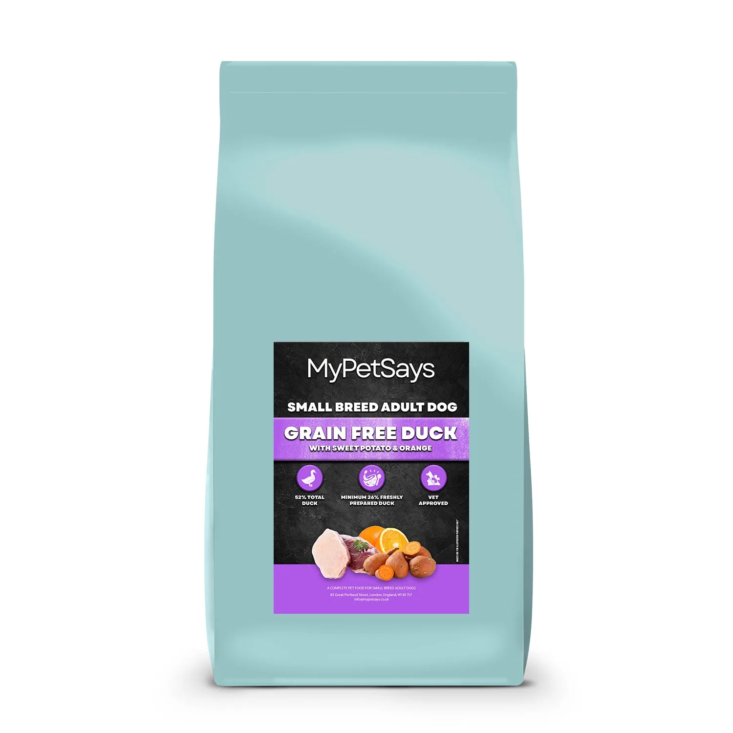 Grain Free Small Breed Dog Food: Duck with Sweet Potato & Orange