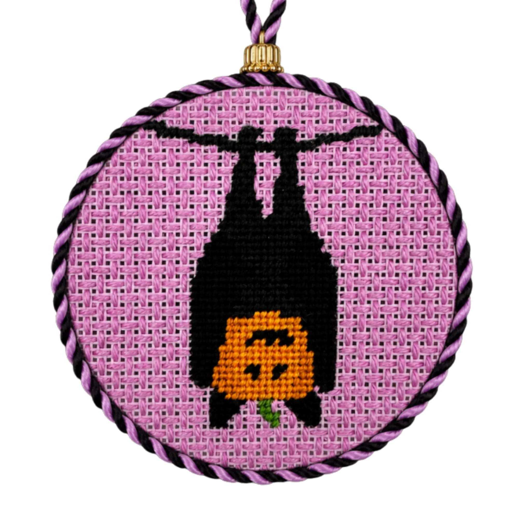 Pumpkin In A Bat Costume Halloween Needlepoint Kit