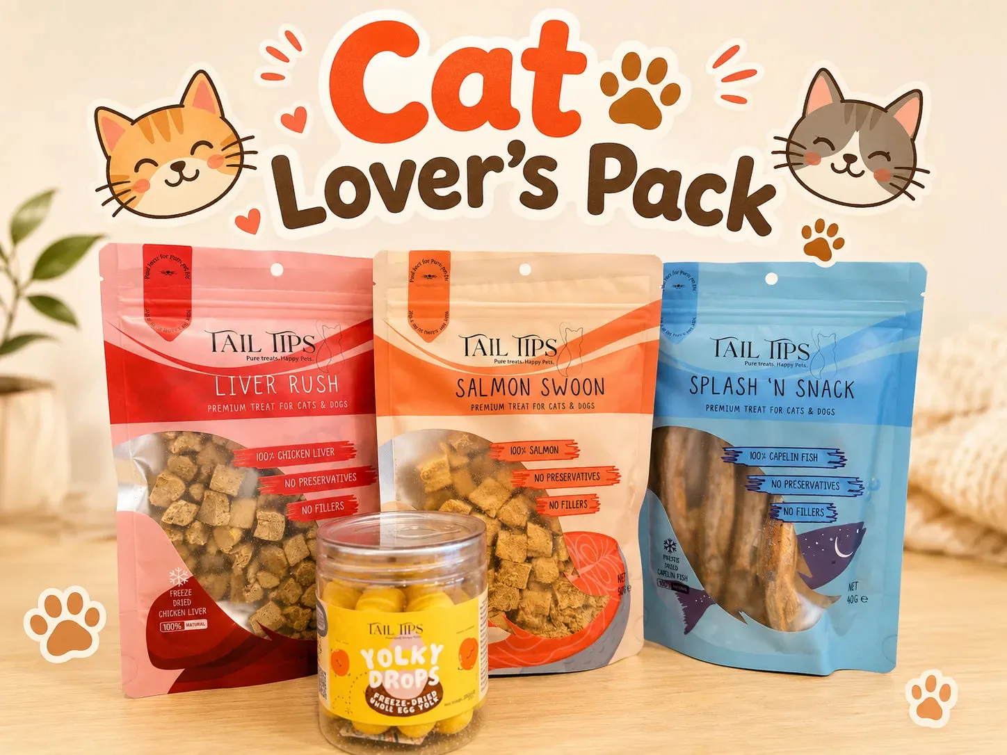 Cat Lovers Pack - Premium gevriesdroogde snacks | 4 smaken