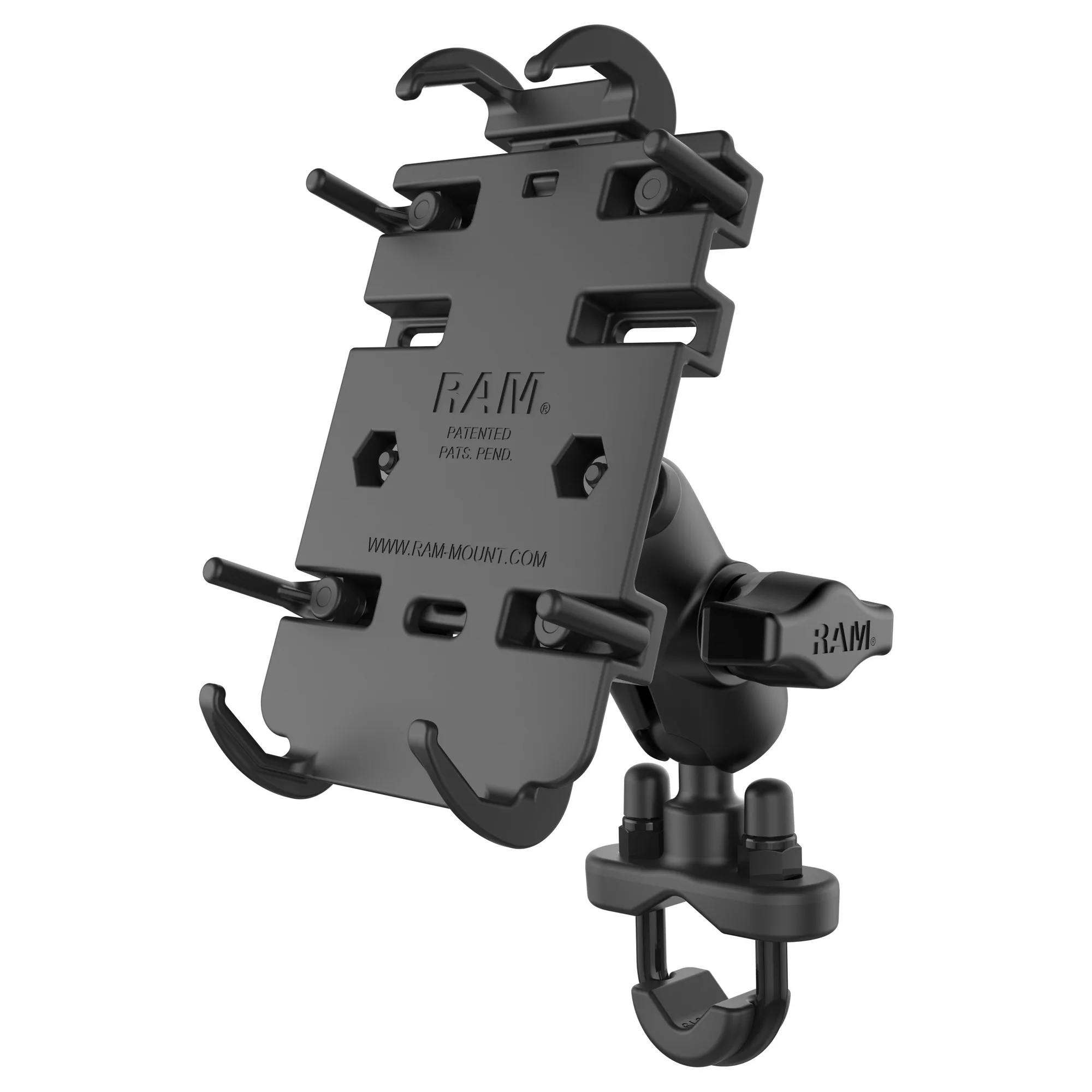 تركيب حامل هاتف RAM Quick-Grip مع قاعدة U-Bolt للمقود
