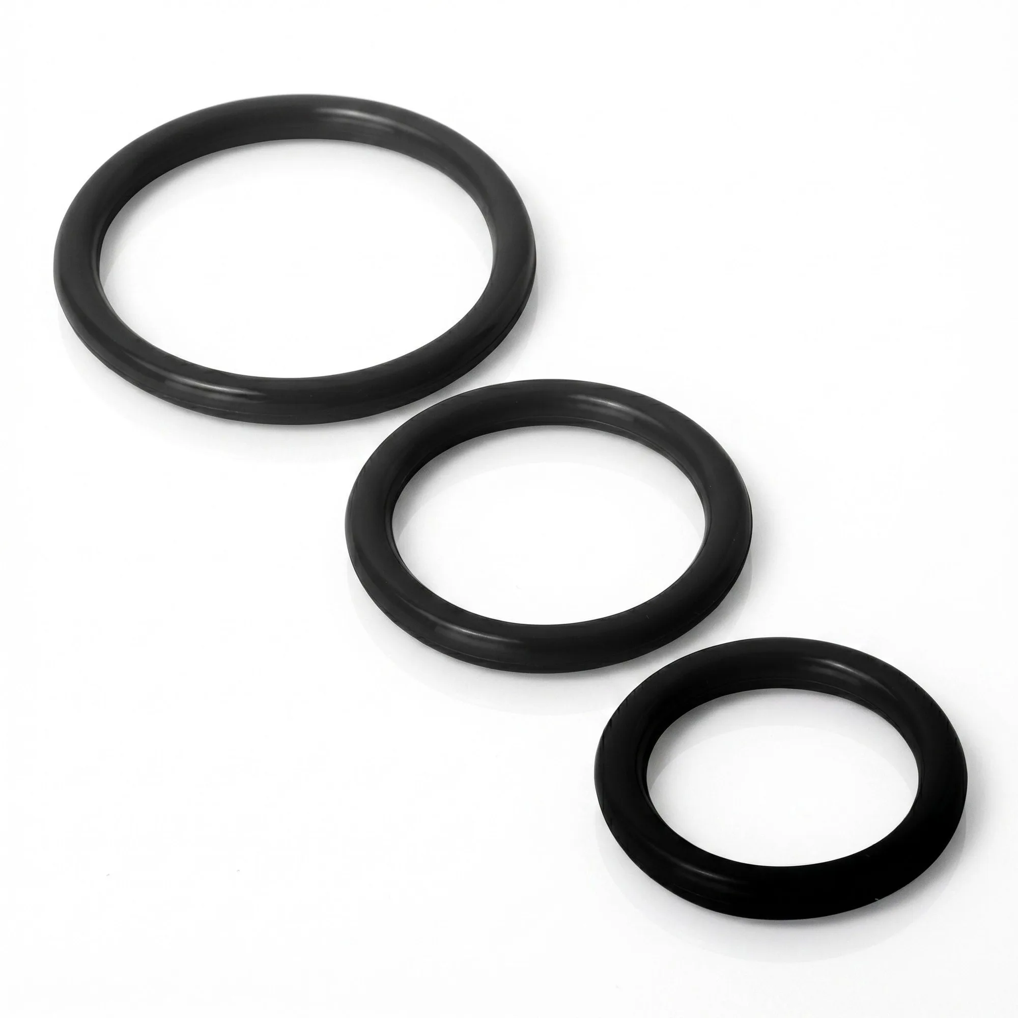 Trinity Silicone Cock Rings, Black