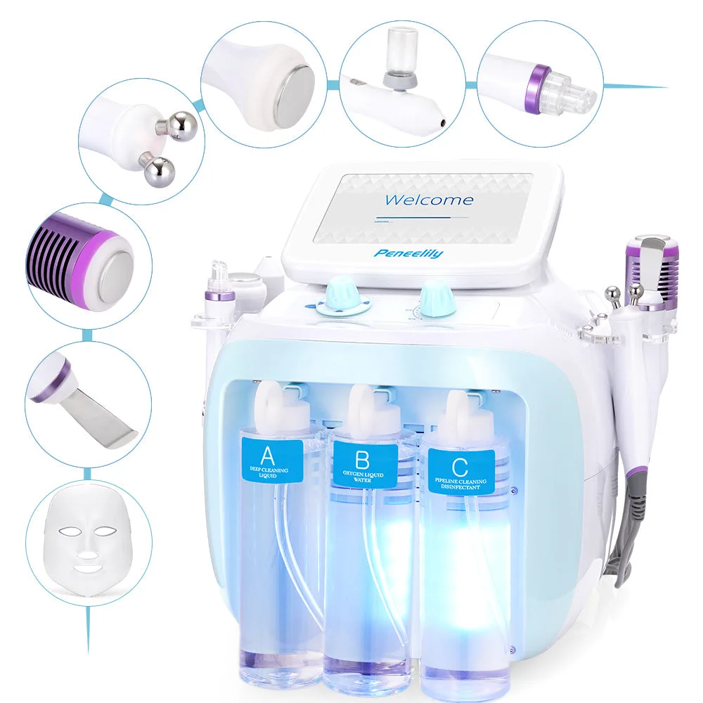 7-in-1 Hydrodermabrasiesysteem met LED-gezichtsmasker voor professionele huidverjongingsdiensten
