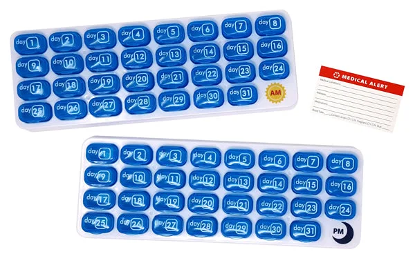 Contenitori organizer per pillole mensili 31 giorni AM/PM