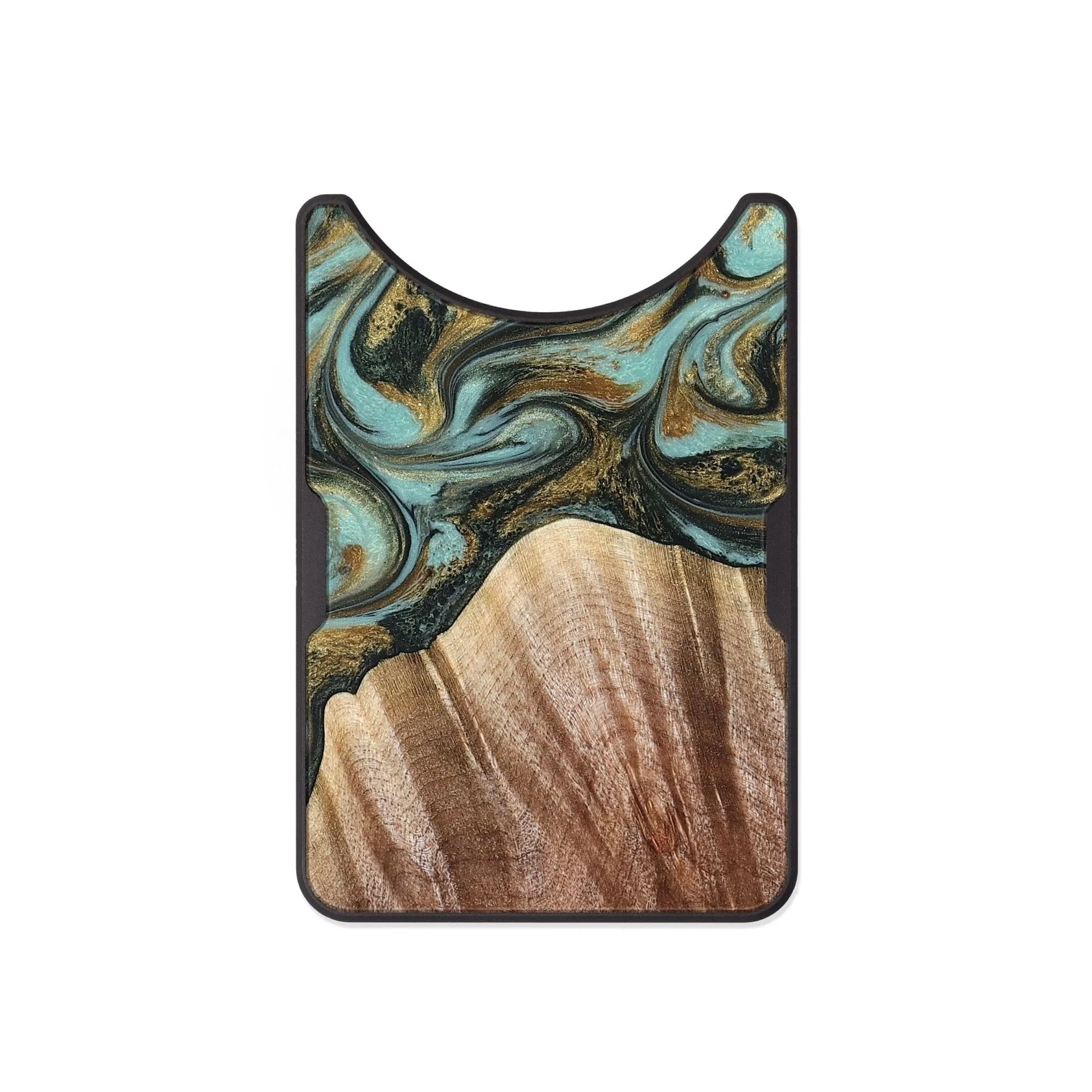 Alloy Wood Wallet - Briley (Teal & Gold, 821187)