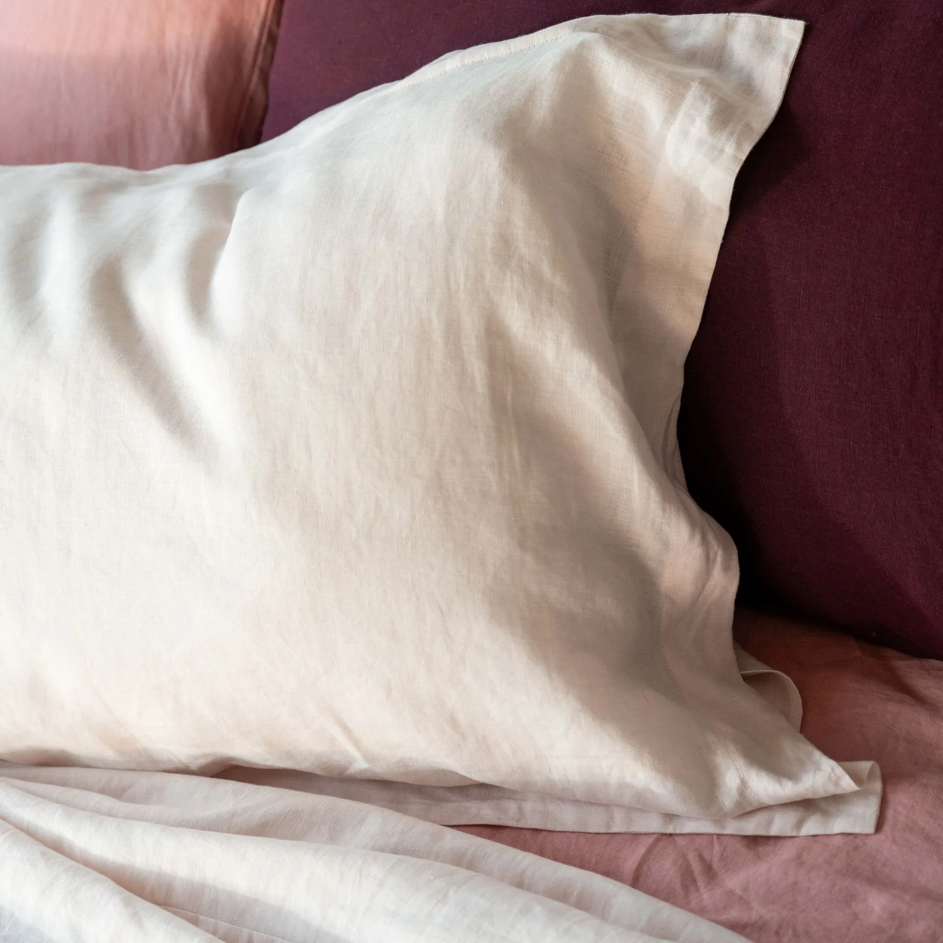 Blush Pink French Linen Pillowcases