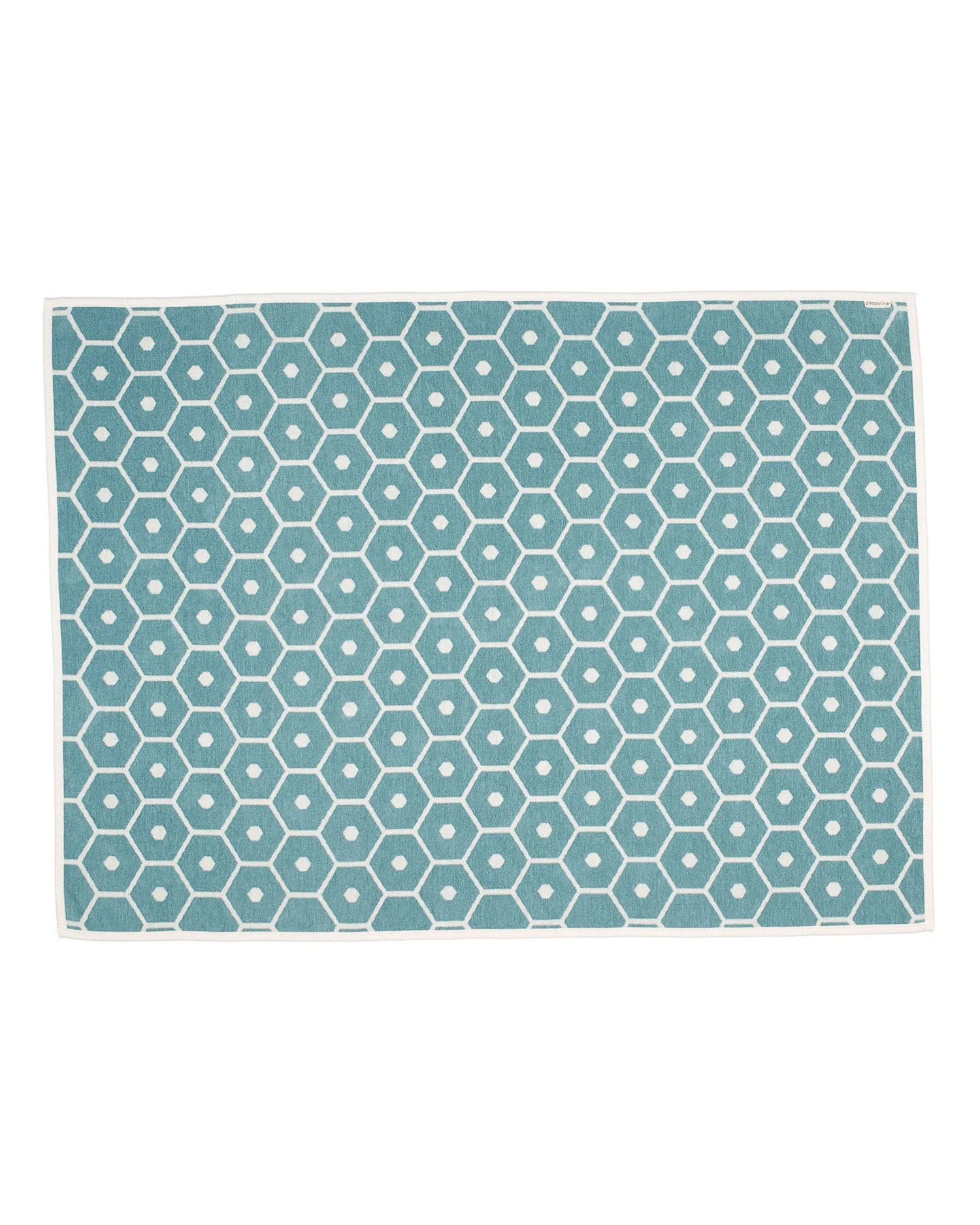 Plier une couverture turquoise HONEY pour le rangement