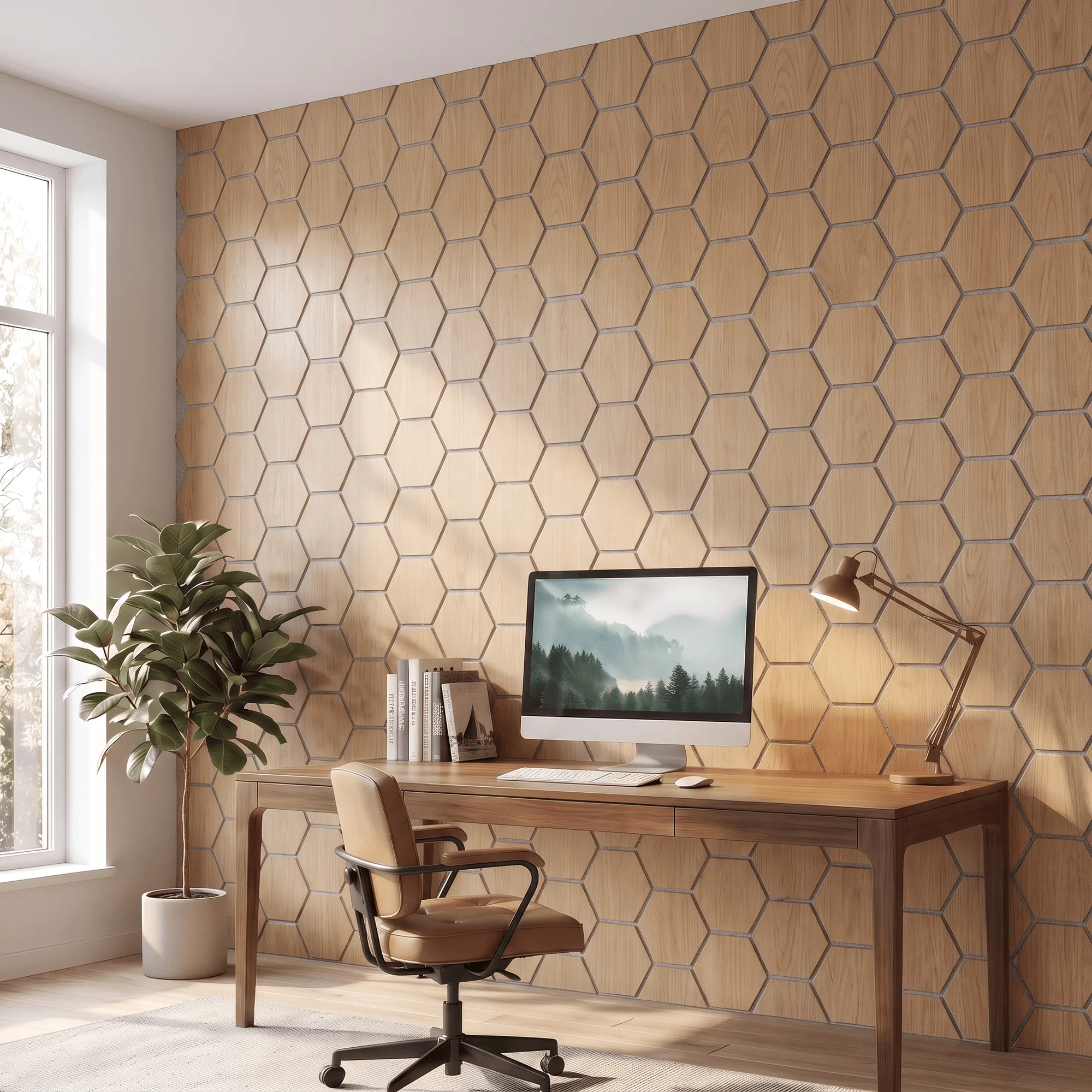 Hexagon Acoustic Panels: Natural Oak vs Walnut