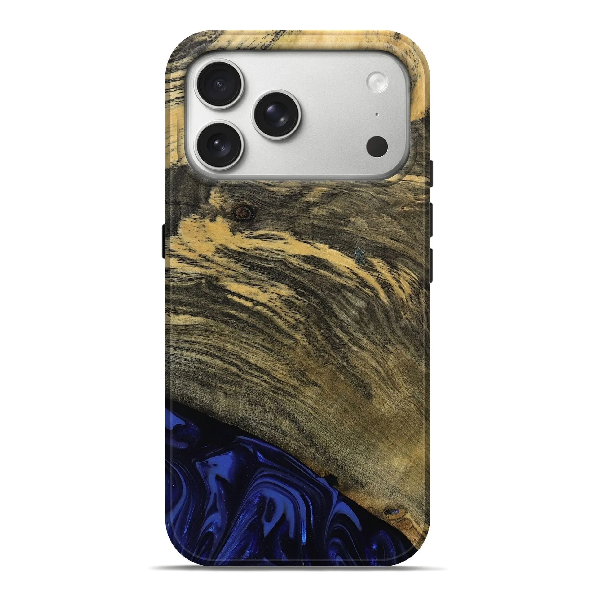 iPhone 17 Pro Max Wood Live Edge Phone Case - Max (Blue, 811455)