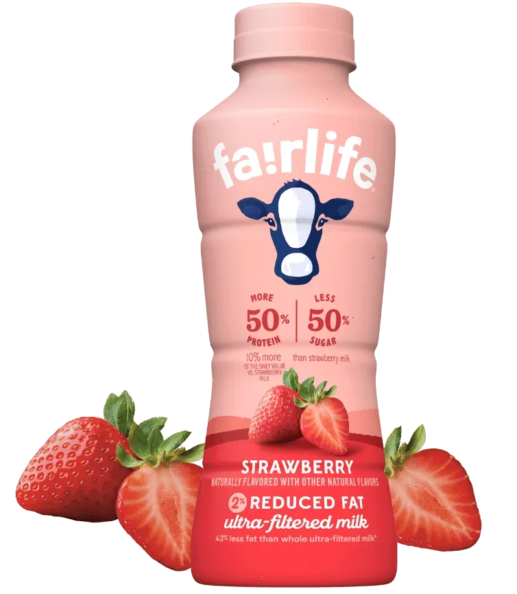 Jahodové odtučněné ultra-filtrované mléko 14 oz