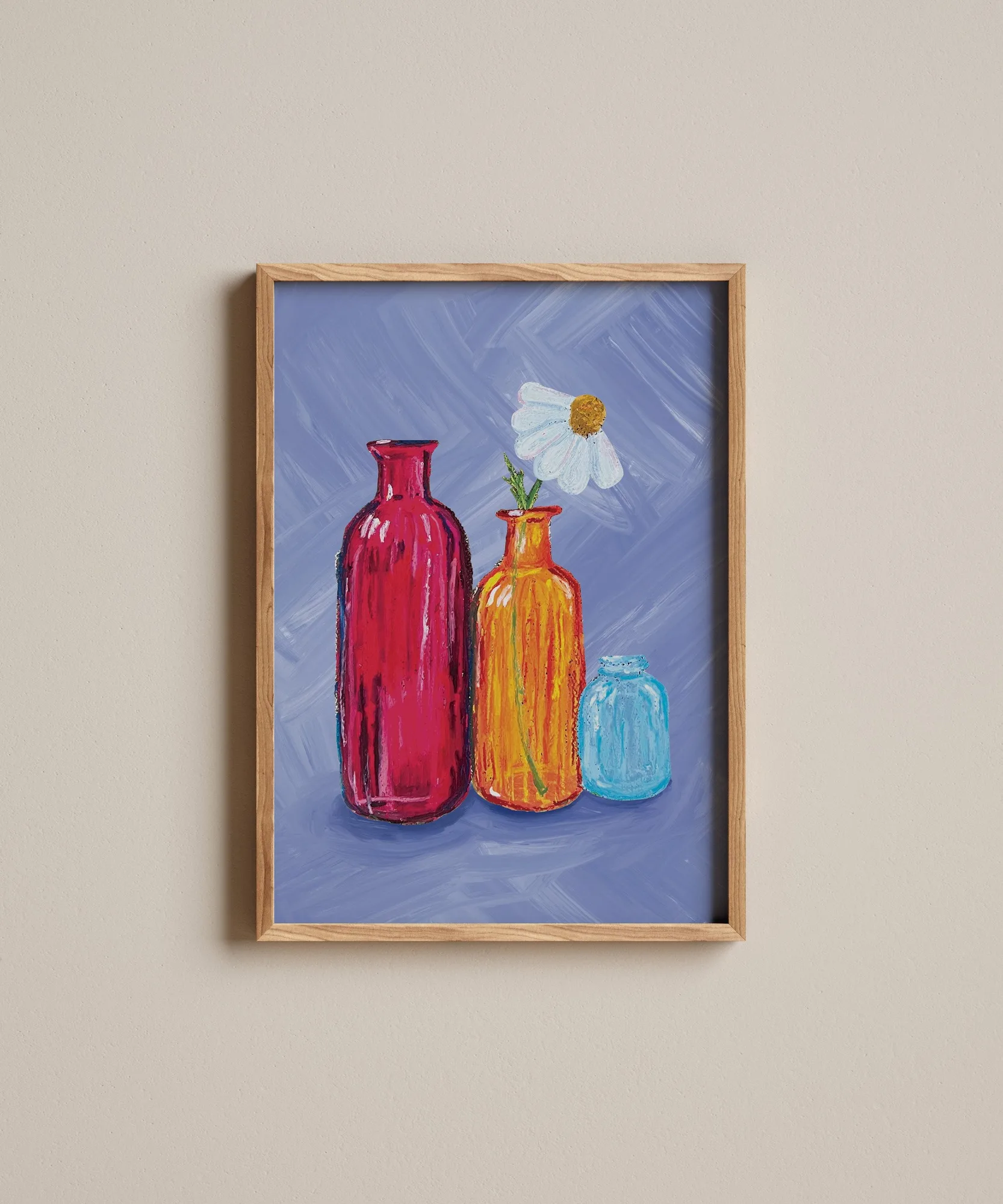 Frame Oil Pastel Art Print Without Damage: 5 Steps