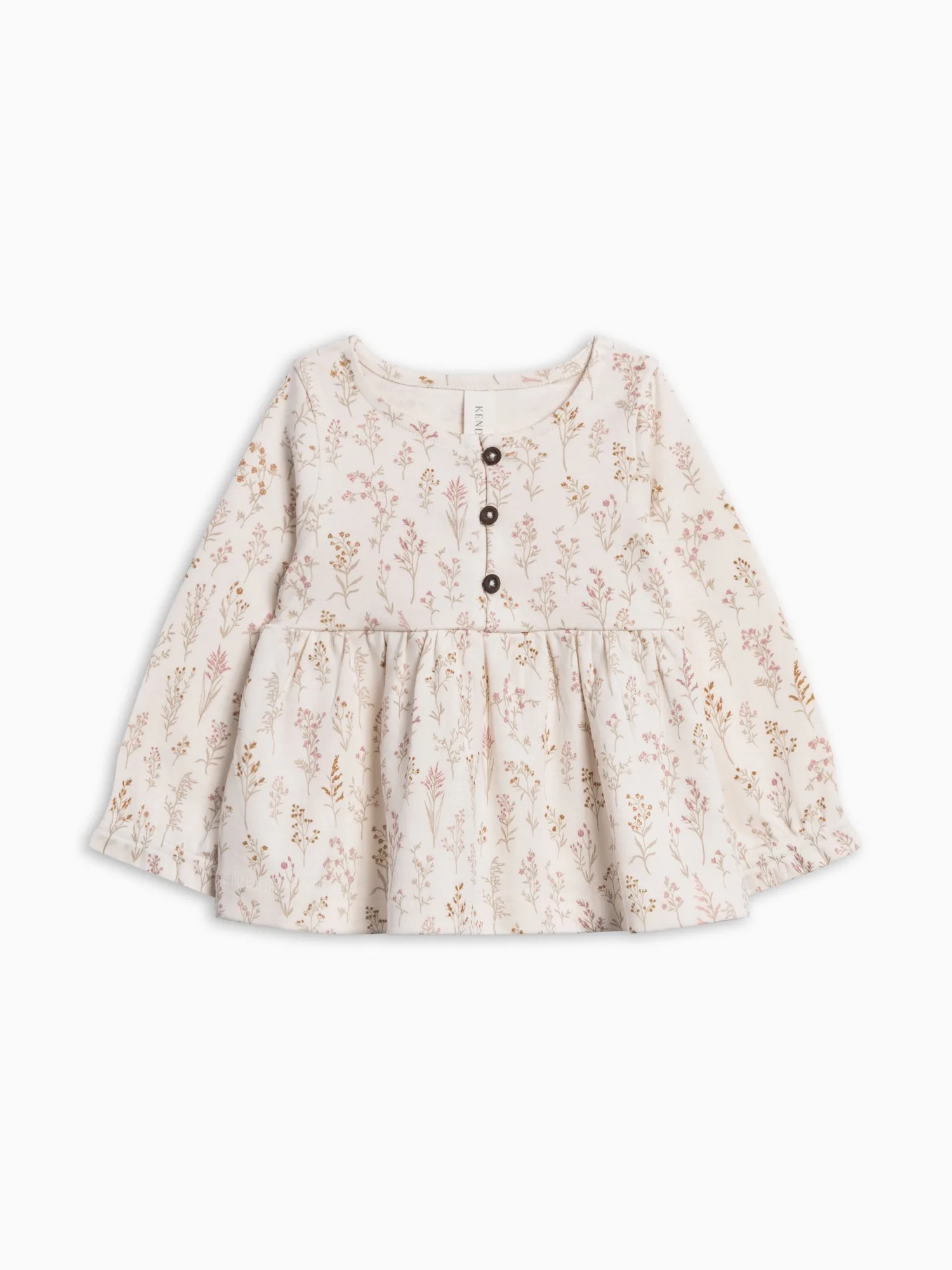 Trudy Button Long Sleeve Top - Botanicals